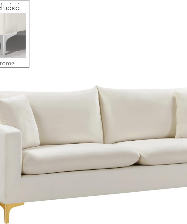 Naomi Cream Velvet Sofa - Luxe Home Furnishings (Jersey City, NJ)