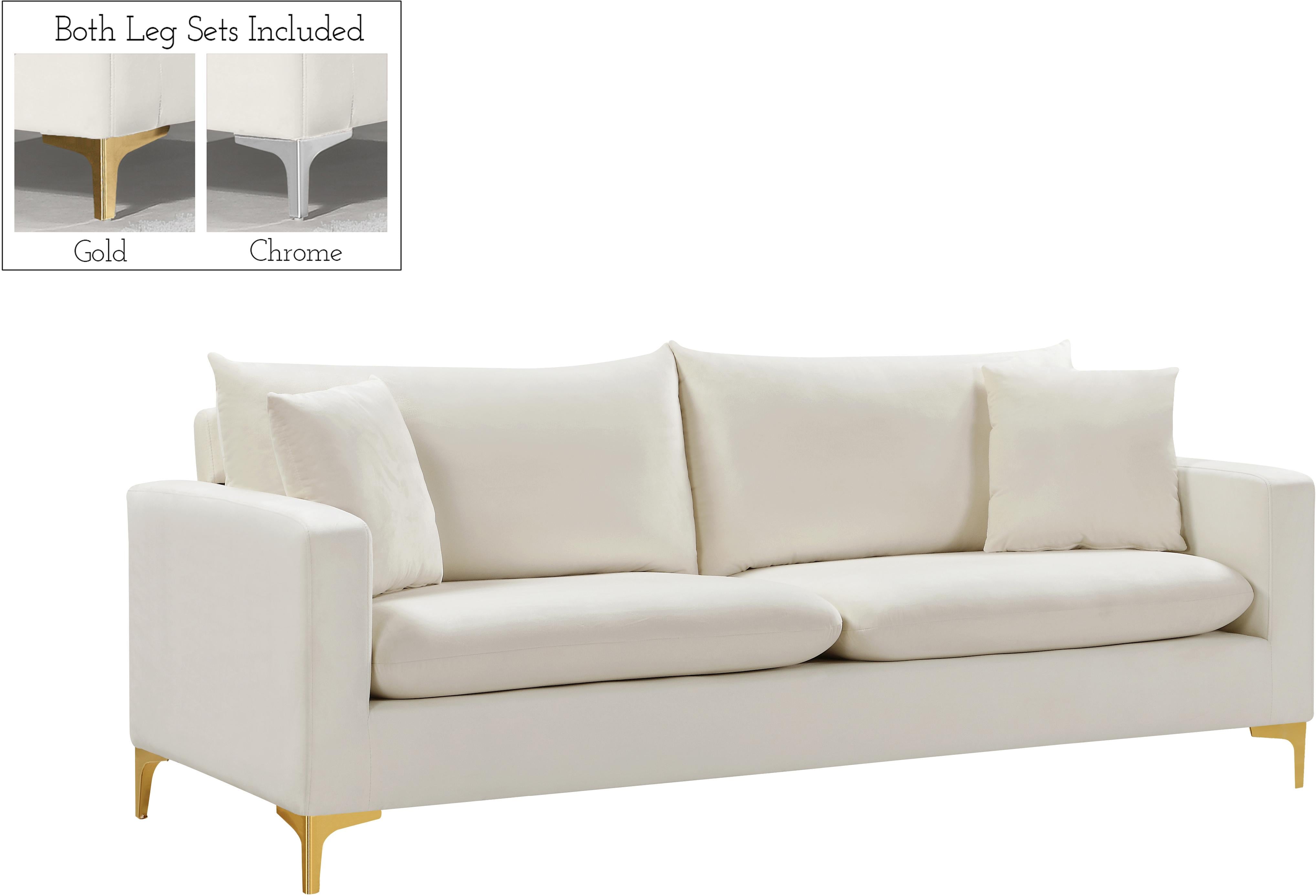 Naomi Cream Velvet Sofa - Luxe Home Furnishings (Jersey City, NJ)