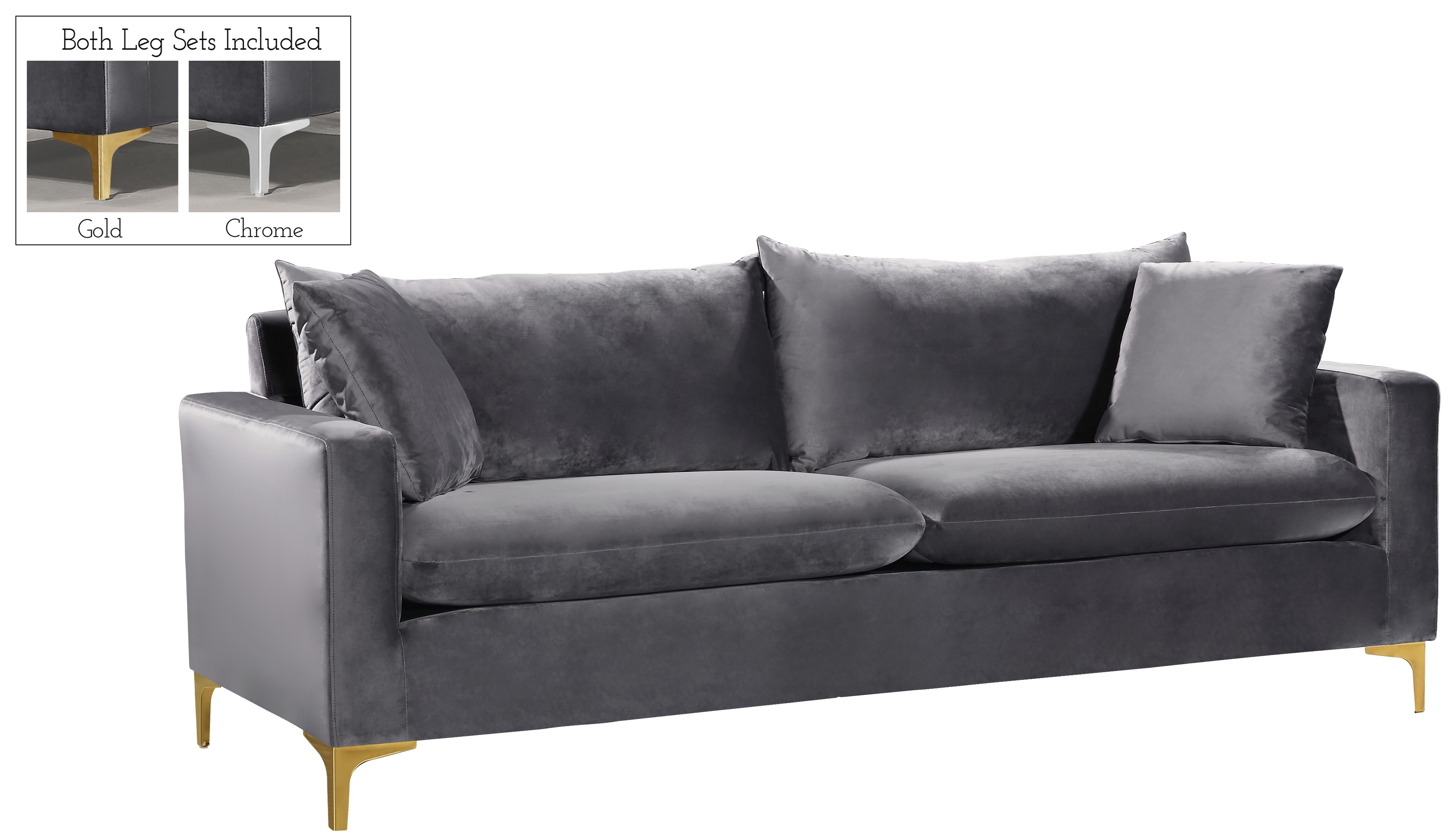 Naomi Grey Velvet Sofa - Luxe Home Furnishings (Jersey City, NJ)