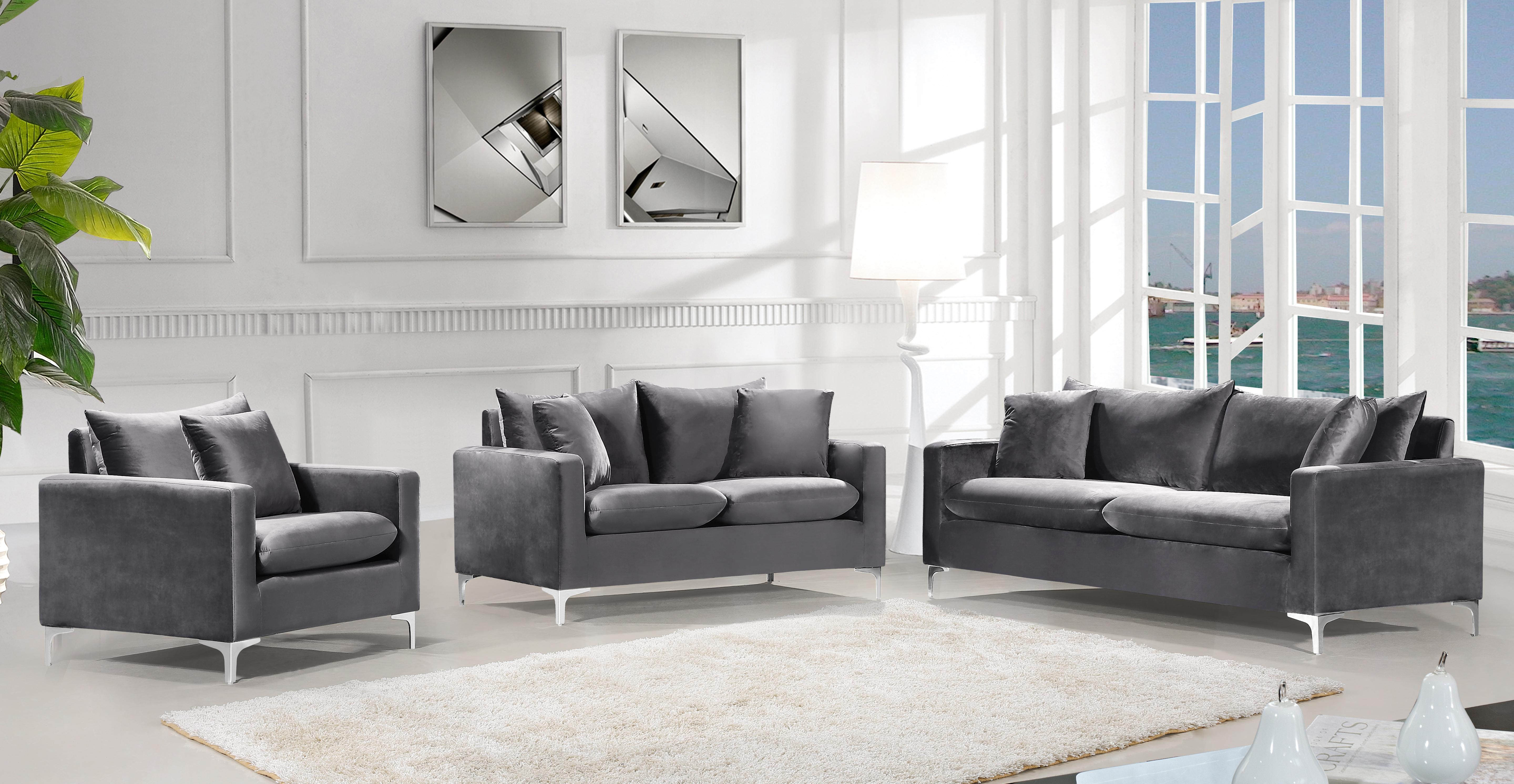 Naomi Grey Velvet Chair - Luxe Home Furnishings (Jersey City, NJ)