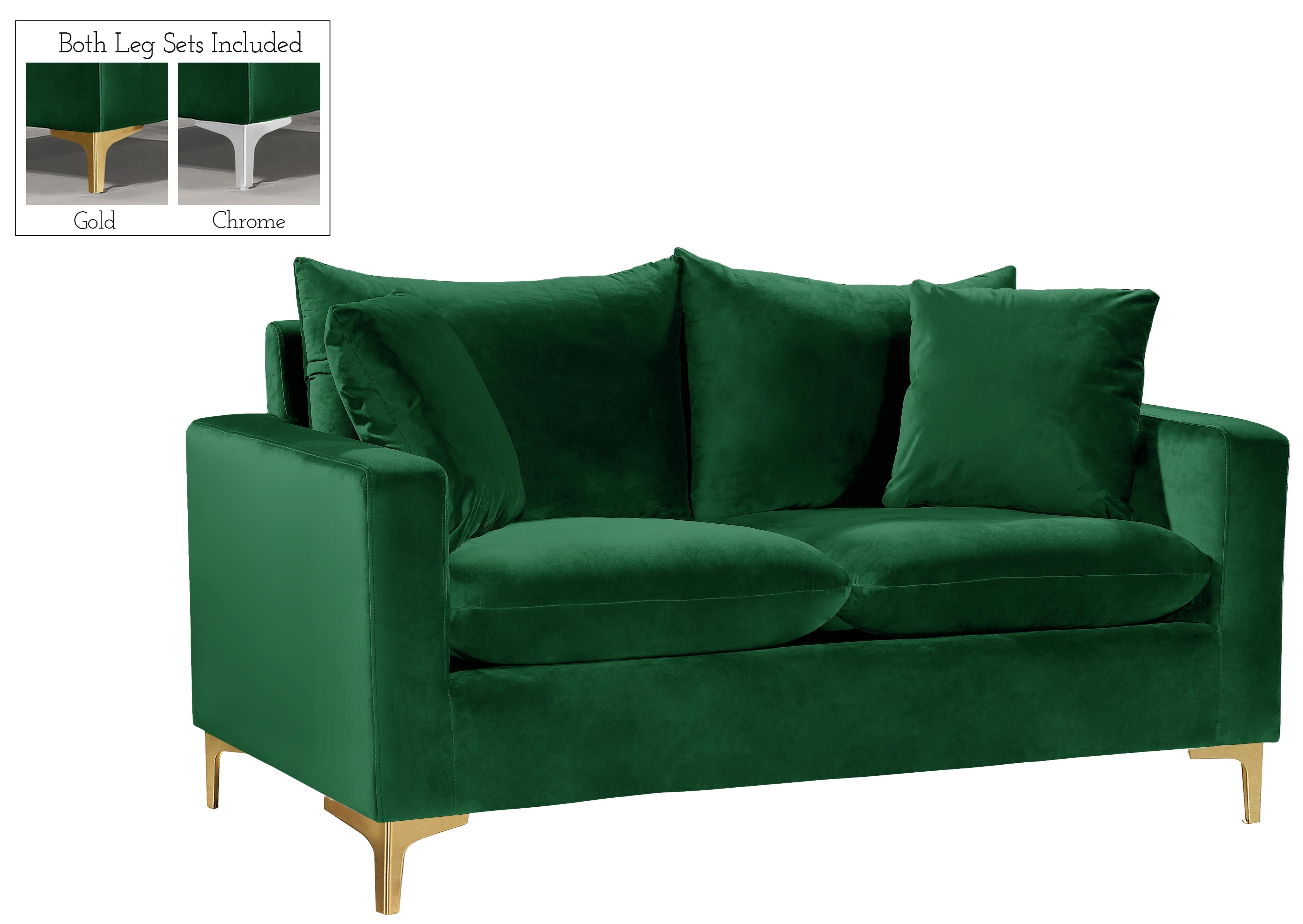 Naomi Green Velvet Loveseat - Luxe Home Furnishings (Jersey City, NJ)