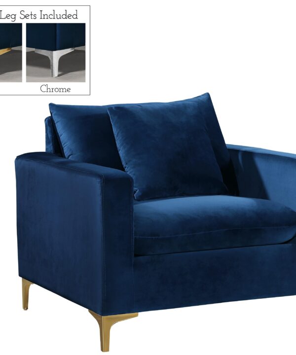 Naomi Navy Velvet Chair - Luxe Home Furnishings (Jersey City, NJ)