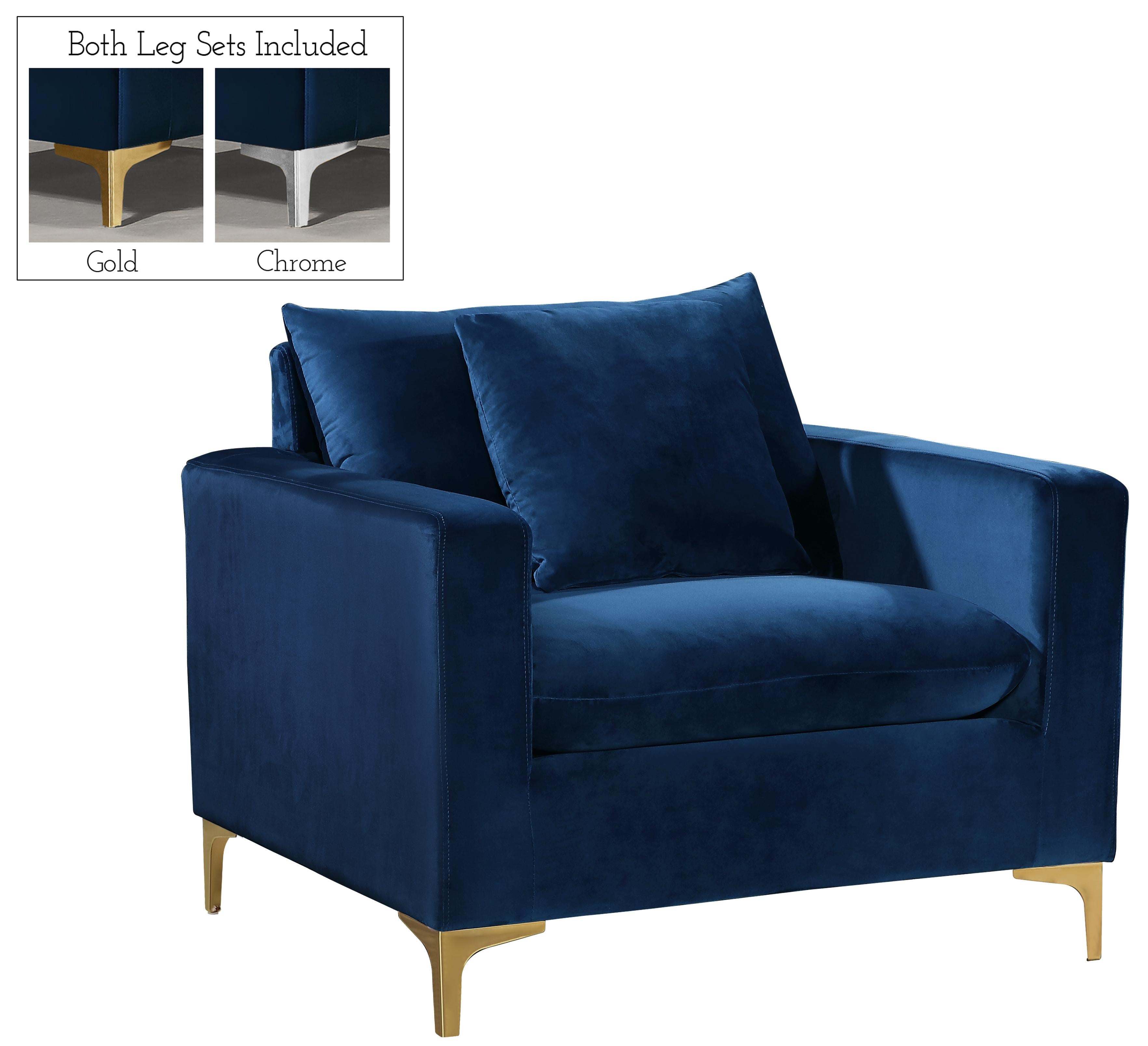 Naomi Navy Velvet Chair - Luxe Home Furnishings (Jersey City, NJ)