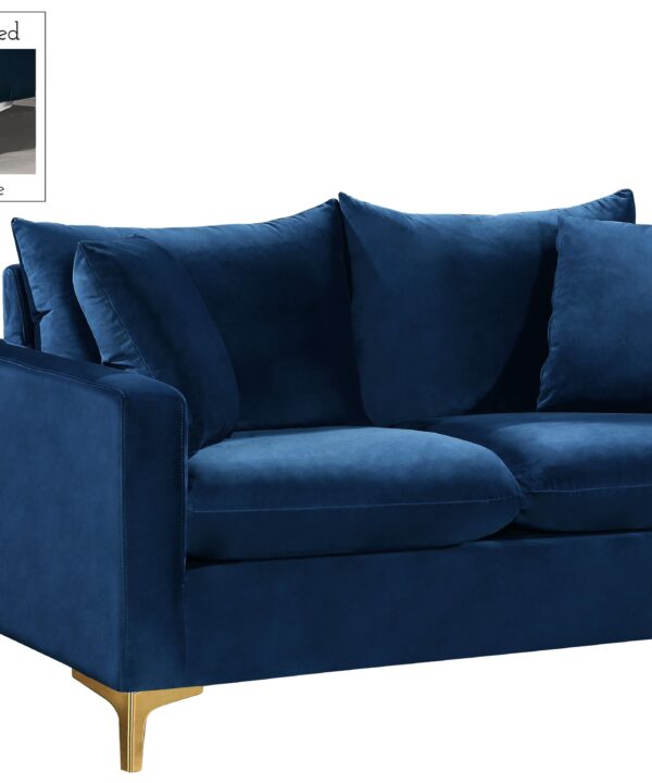 Naomi Navy Velvet Loveseat - Luxe Home Furnishings (Jersey City, NJ)