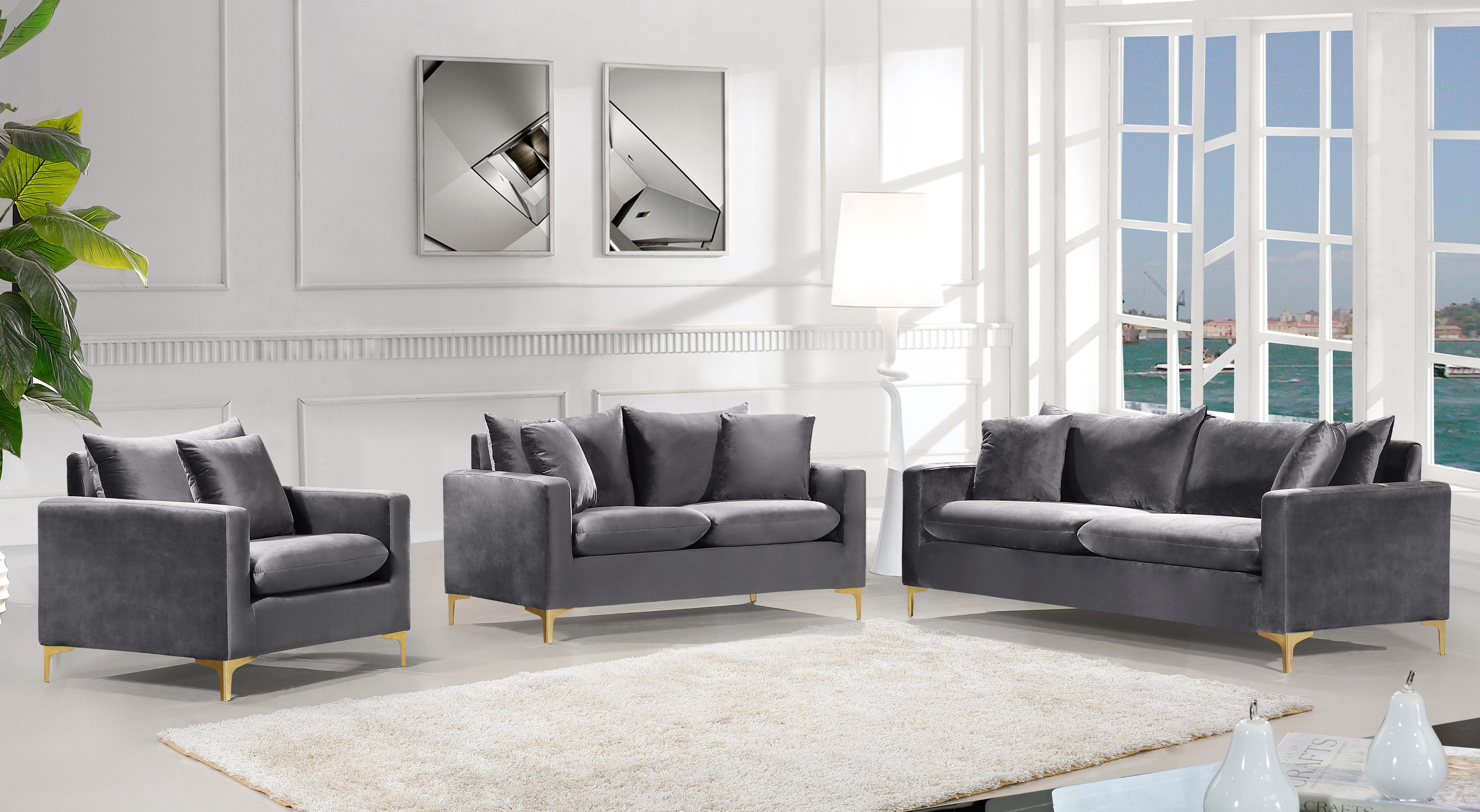 Naomi Grey Velvet Chair - Luxe Home Furnishings (Jersey City, NJ)