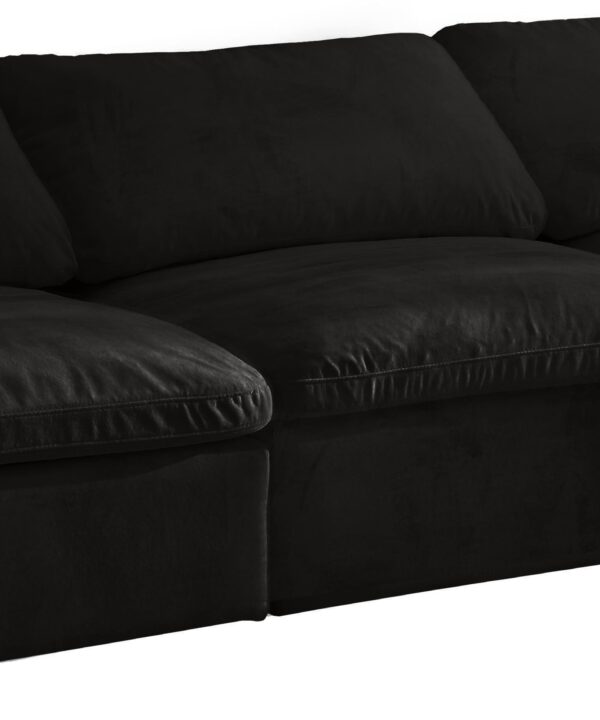 Cozy Black Velvet Cloud Modular Armless Sofa - Luxe Home Furnishings (Jersey City, NJ)