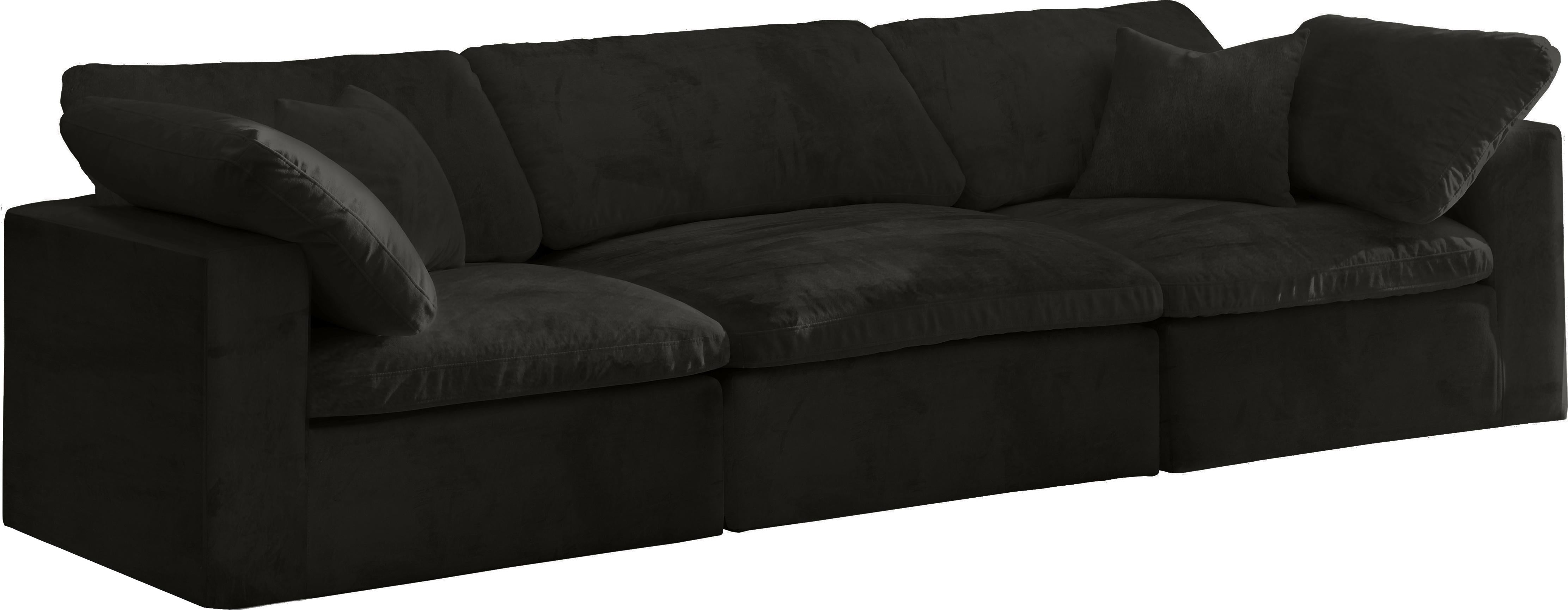 Cozy Black Velvet Cloud Modular Sofa - Luxe Home Furnishings (Jersey City, NJ)