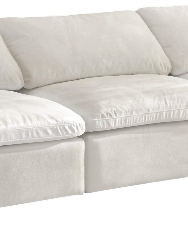 Cozy Cream Velvet Cloud Modular Armless Sofa - Luxe Home Furnishings (Jersey City, NJ)