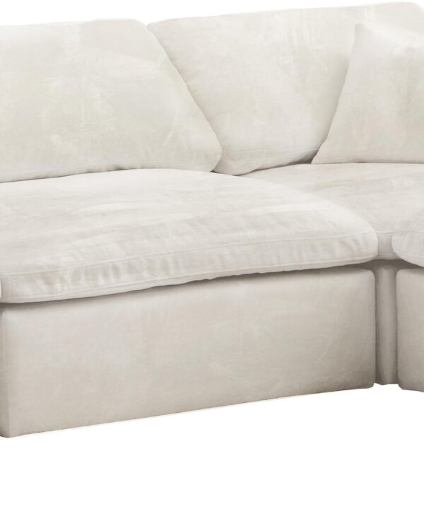 Cozy Cream Velvet Cloud Modular Sectional - Luxe Home Furnishings (Jersey City, NJ)