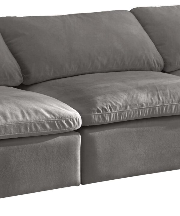 Cozy Grey Velvet Cloud Modular Armless Sofa - Luxe Home Furnishings (Jersey City, NJ)