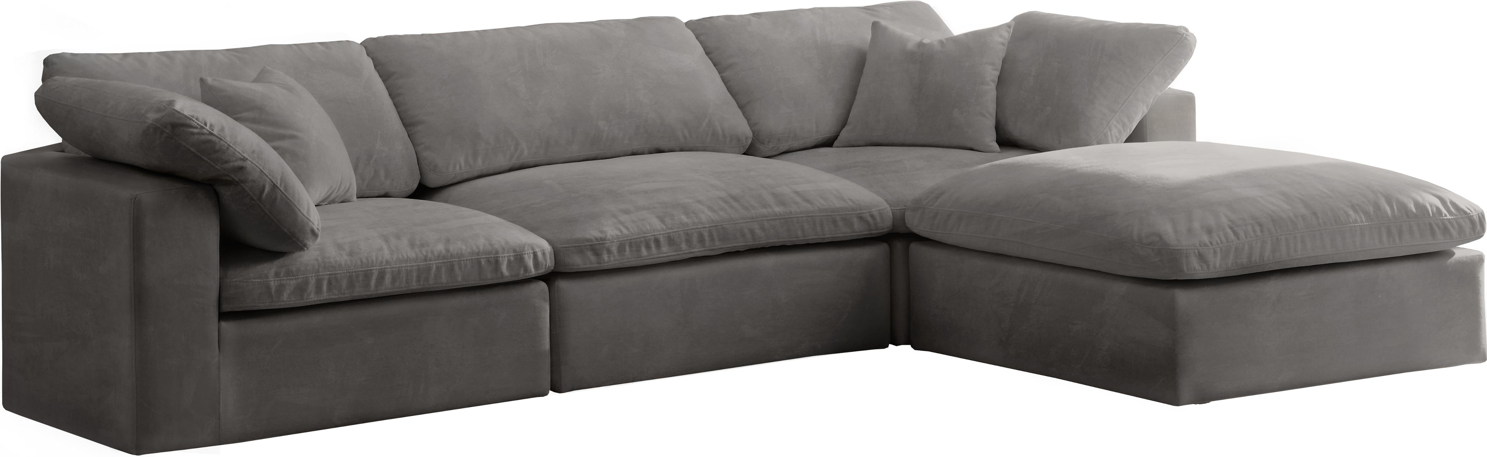 Cozy Grey Velvet Cloud Modular Sectional - Luxe Home Furnishings (Jersey City, NJ)