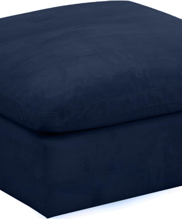 Cozy Navy Velvet Ottoman - Luxe Home Furnishings (Jersey City, NJ)