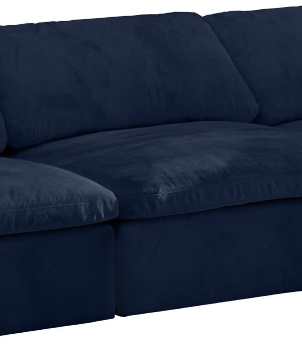 Cozy Navy Velvet Cloud Modular Sofa - Luxe Home Furnishings (Jersey City, NJ)