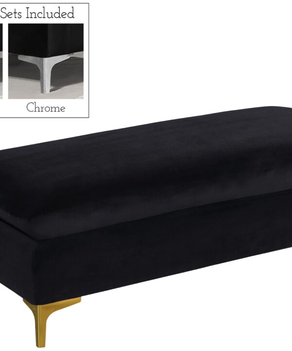 Naomi Black Velvet Ottoman - Luxe Home Furnishings (Jersey City, NJ)