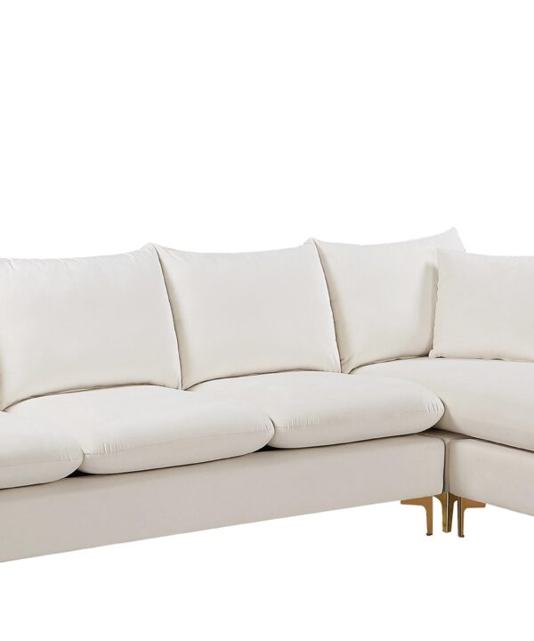 Naomi Cream Velvet 2pc. Reversible Sectional - Luxe Home Furnishings (Jersey City, NJ)