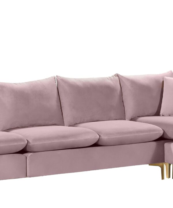Naomi Pink Velvet 2pc. Reversible Sectional - Luxe Home Furnishings (Jersey City, NJ)