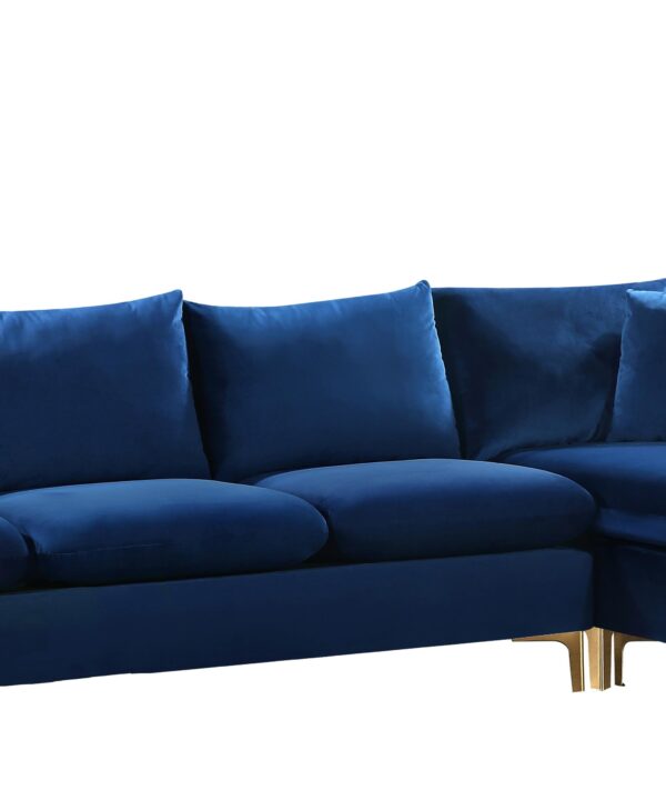 Naomi Navy Velvet 2pc. Reversible Sectional - Luxe Home Furnishings (Jersey City, NJ)