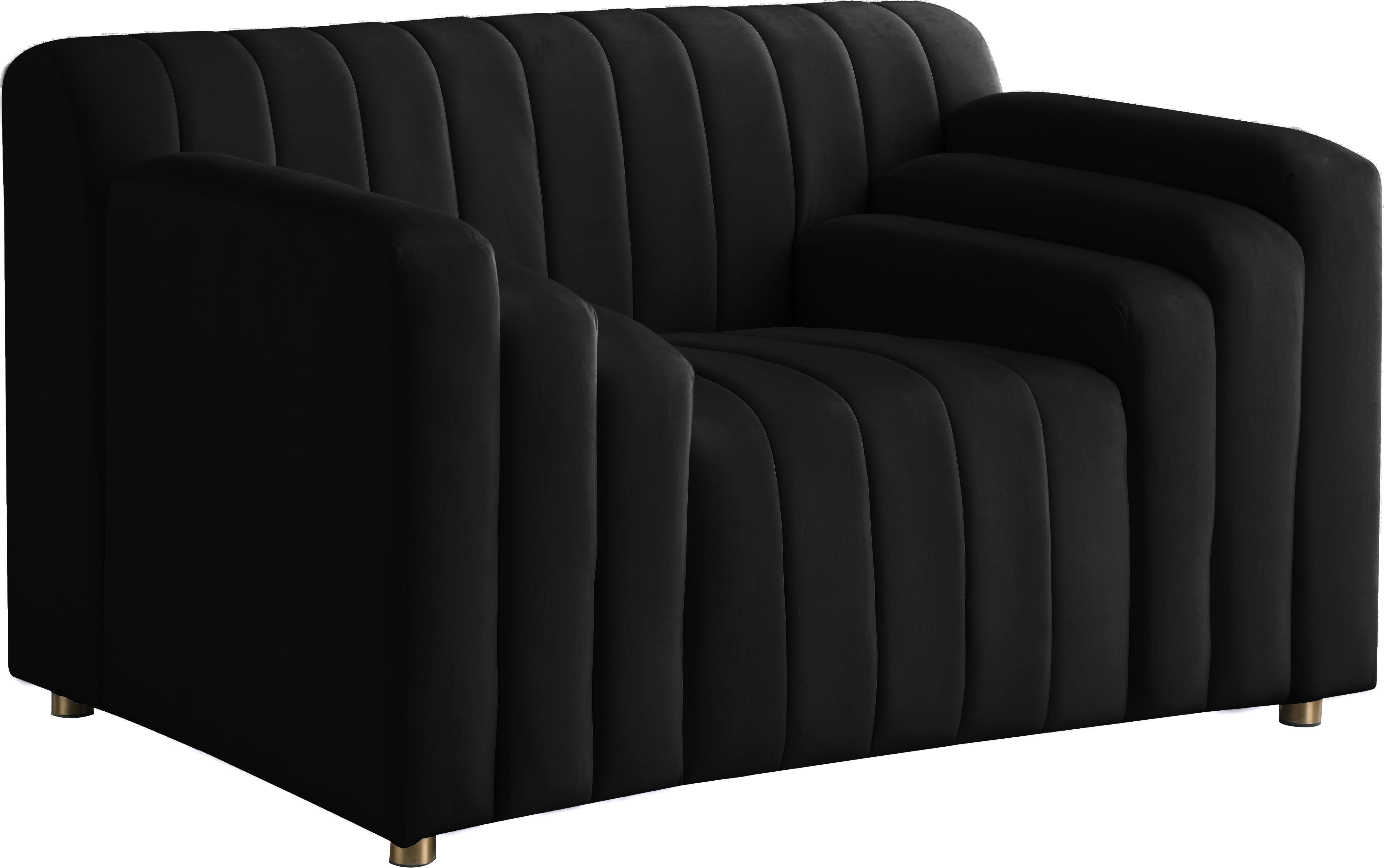 Naya Black Velvet Chair - Luxe Home Furnishings (Jersey City, NJ)