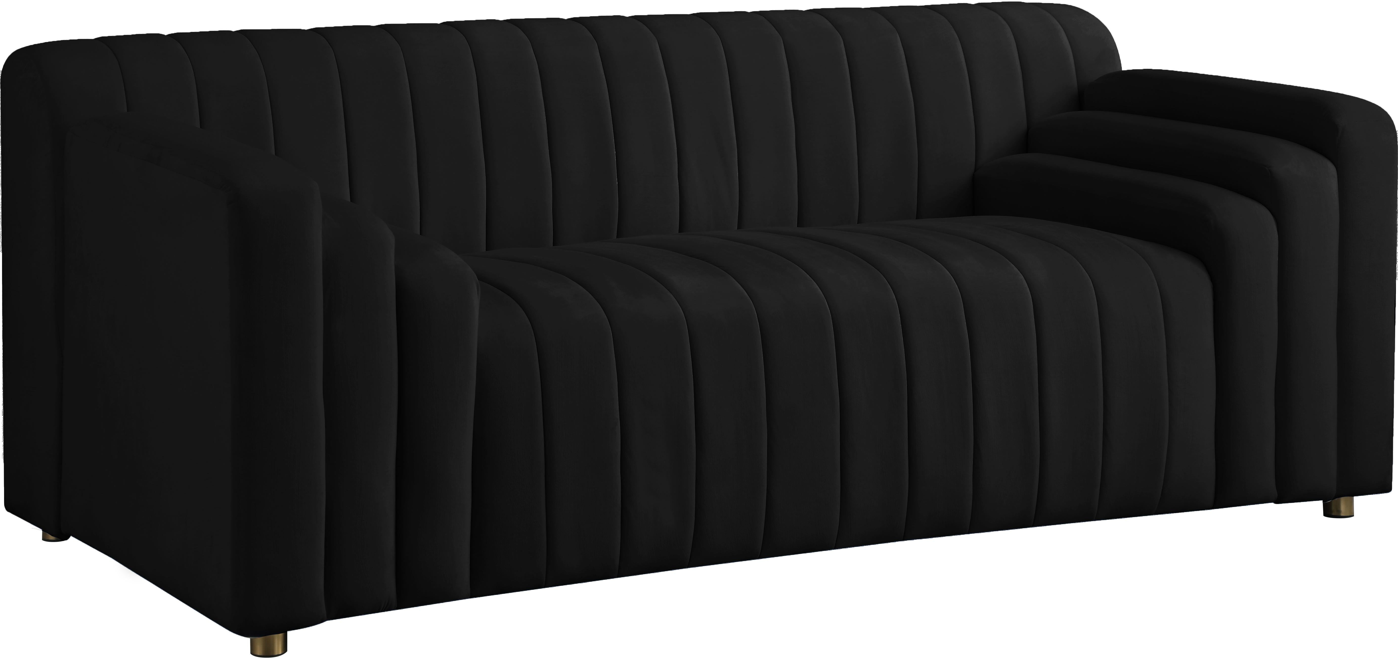 Naya Black Velvet Loveseat - Luxe Home Furnishings (Jersey City, NJ)