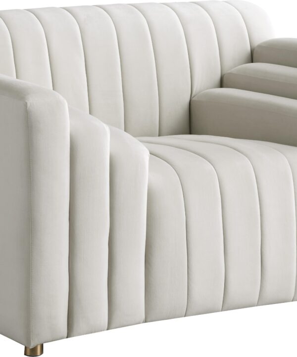 Naya Cream Velvet Chair - Luxe Home Furnishings (Jersey City, NJ)