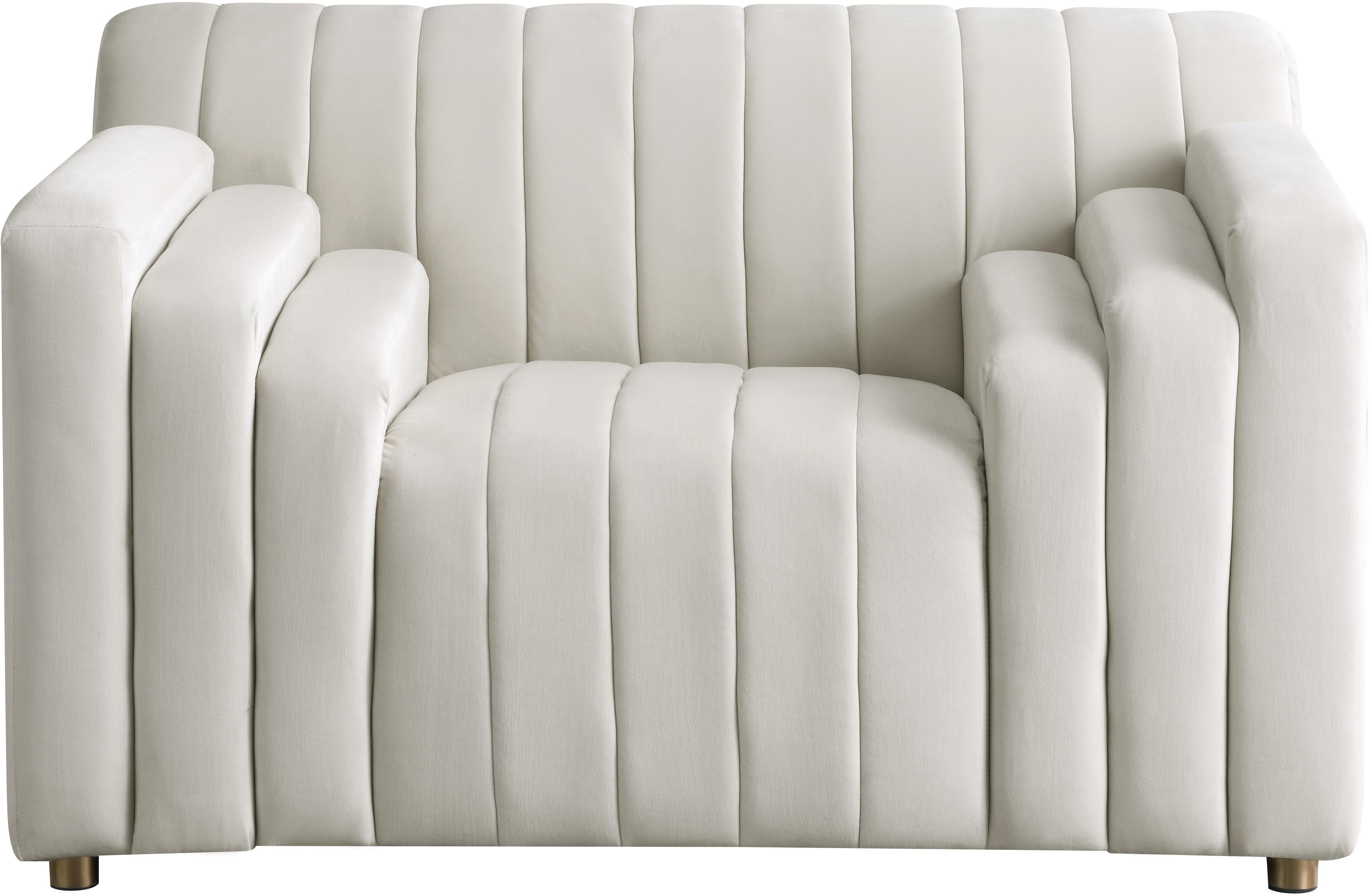 Naya Cream Velvet Chair - Luxe Home Furnishings (Jersey City, NJ)