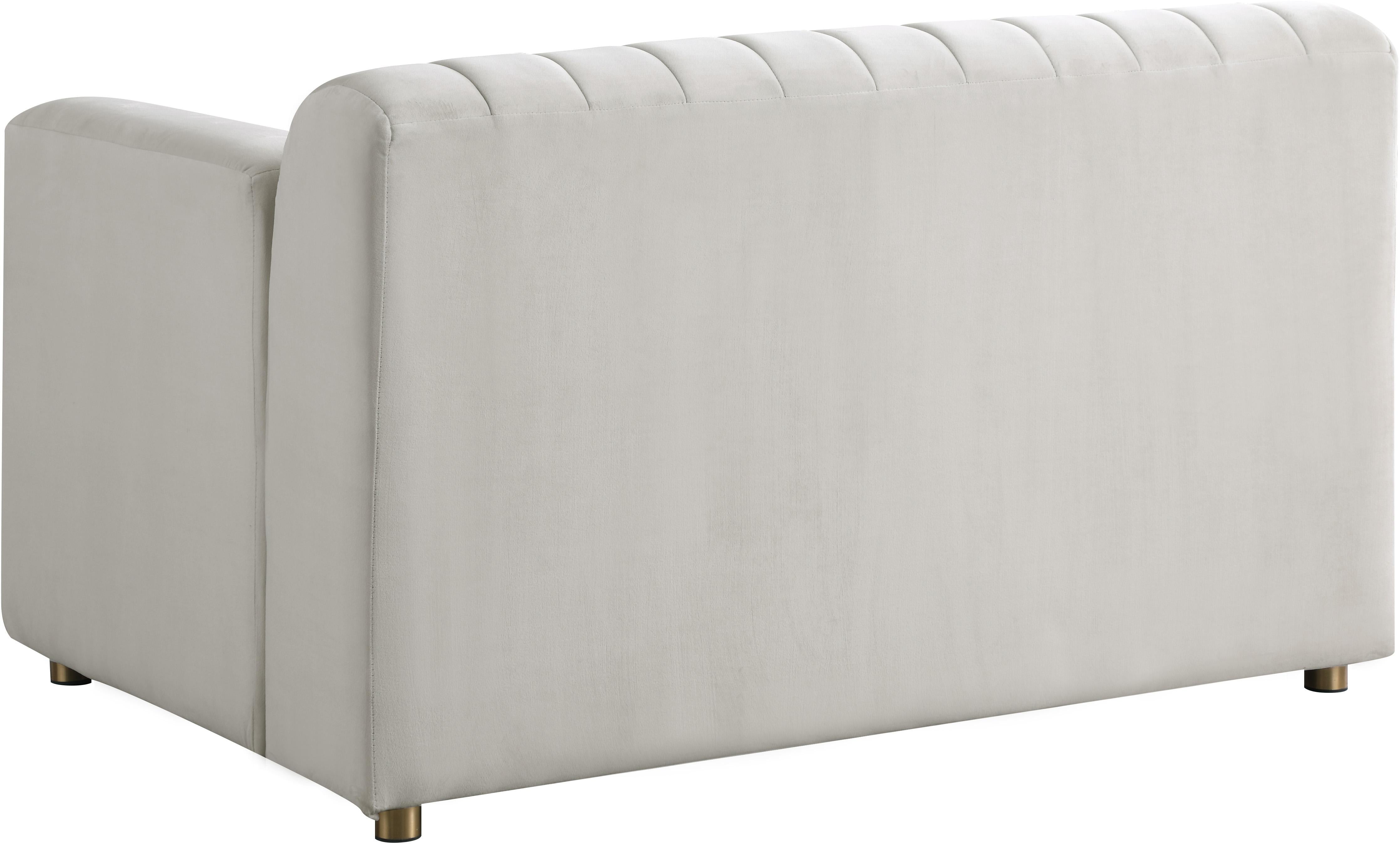 Naya Cream Velvet Chair - Luxe Home Furnishings (Jersey City, NJ)
