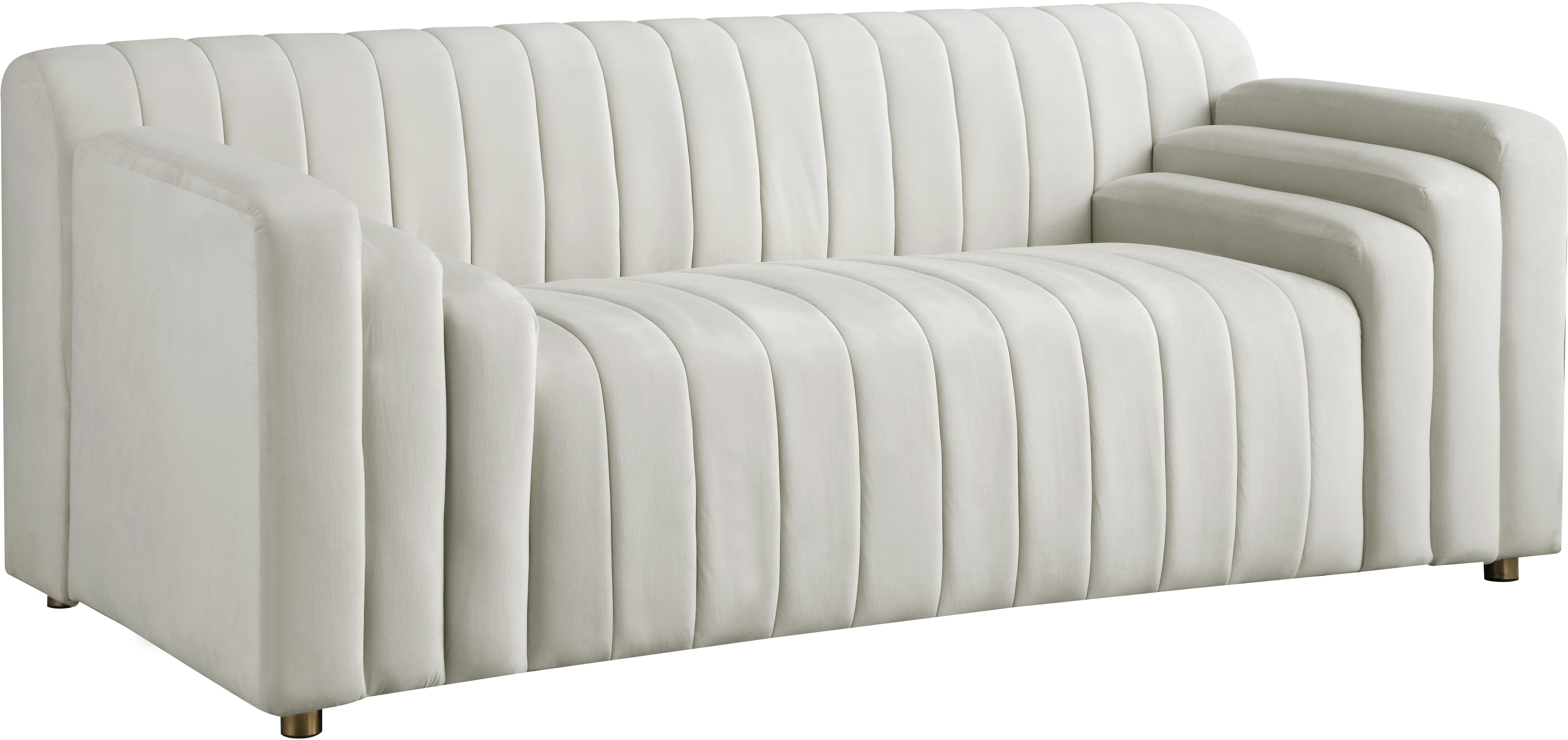 Naya Cream Velvet Loveseat - Luxe Home Furnishings (Jersey City, NJ)