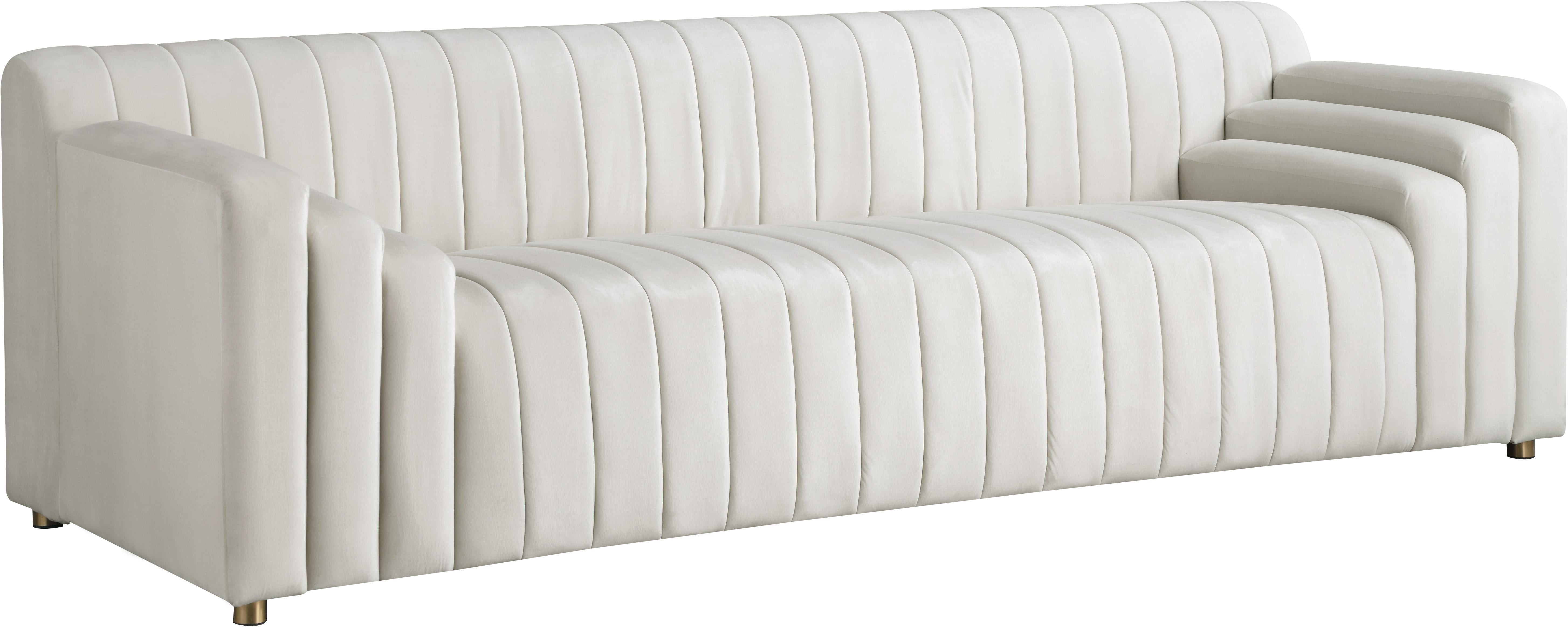 Naya Cream Velvet Sofa - Luxe Home Furnishings (Jersey City, NJ)