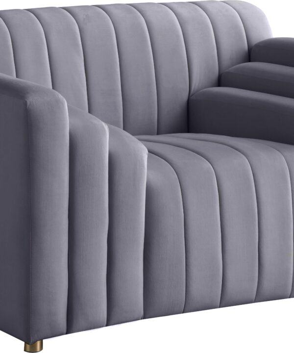 Naya Grey Velvet Chair - Luxe Home Furnishings (Jersey City, NJ)