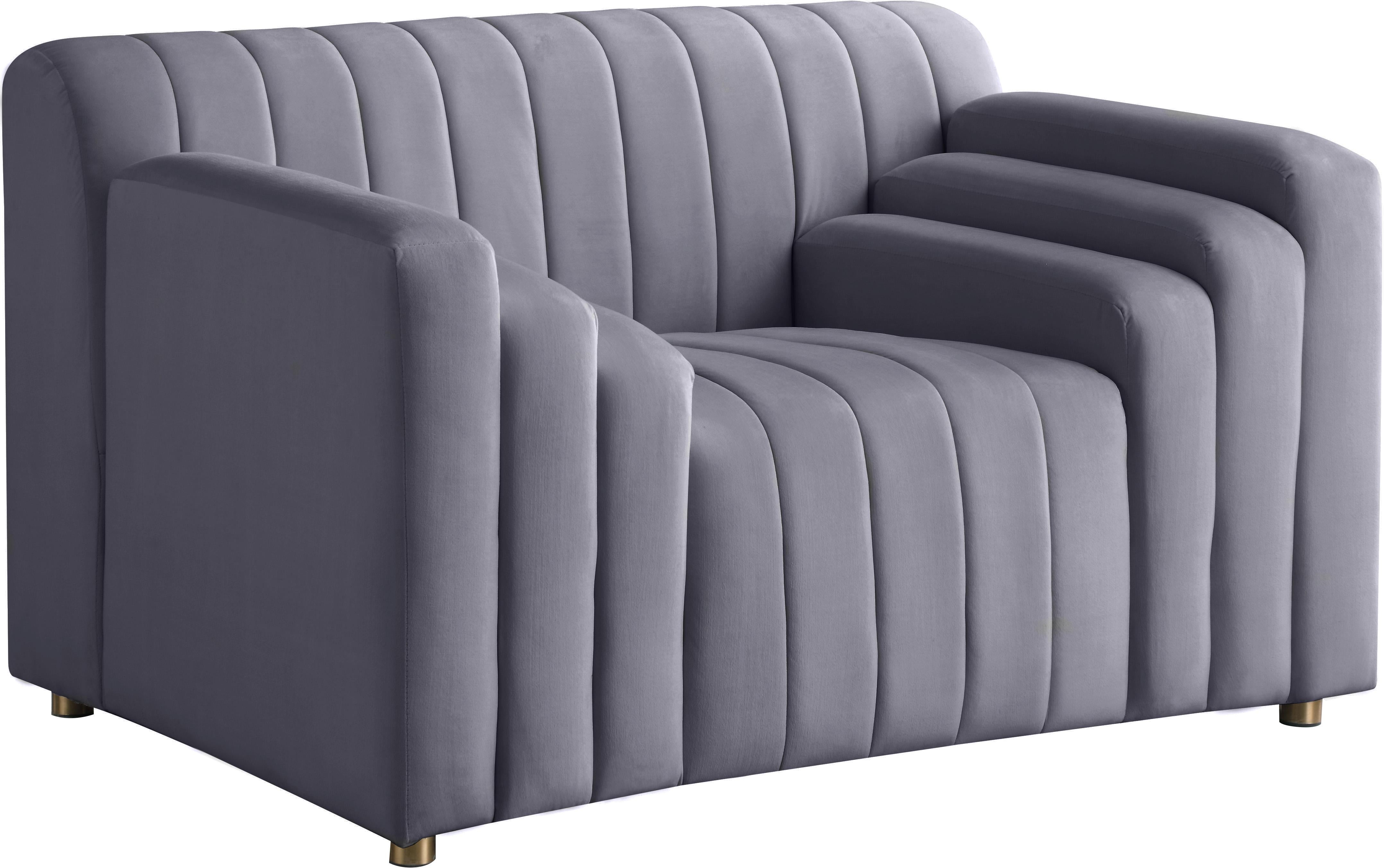 Naya Grey Velvet Chair - Luxe Home Furnishings (Jersey City, NJ)