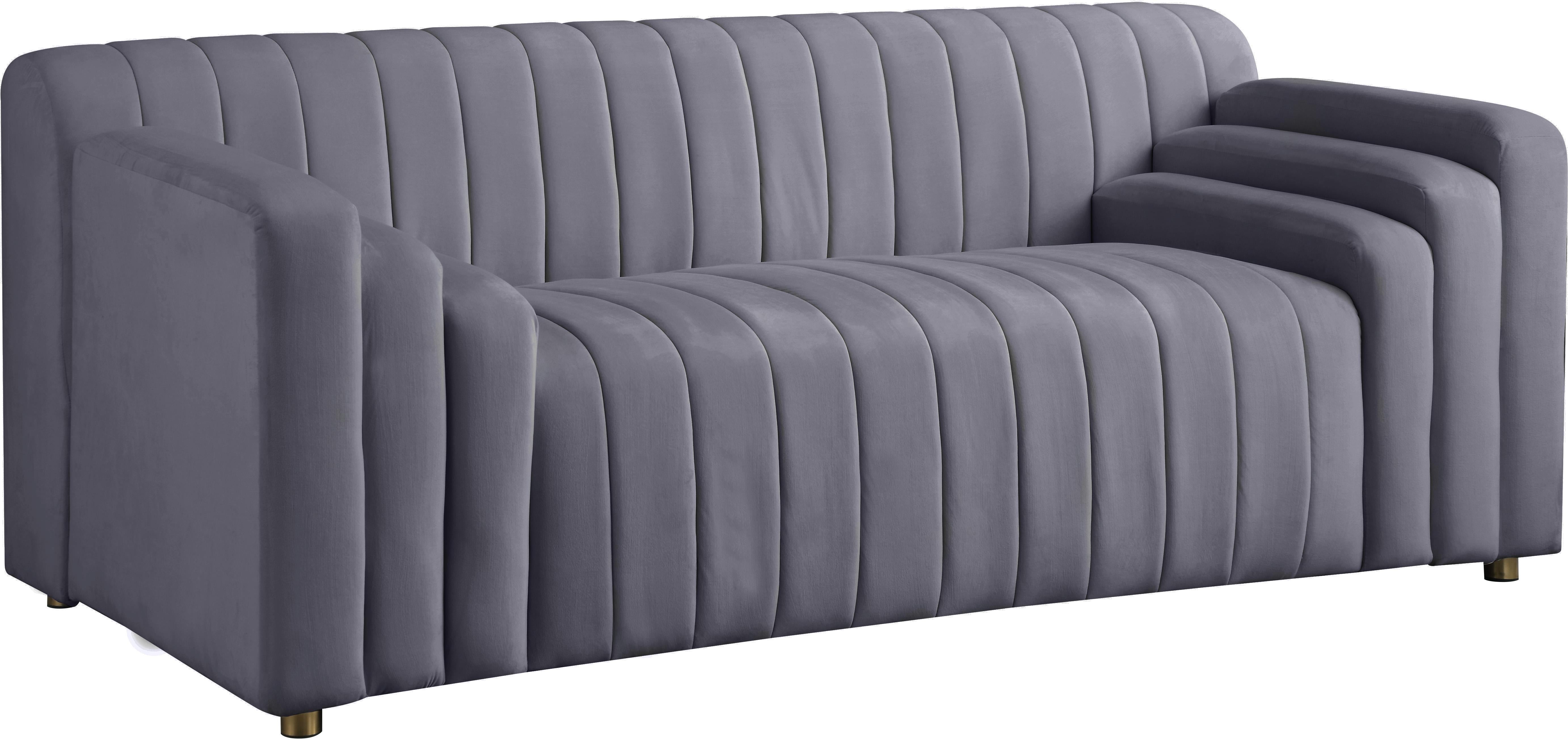 Naya Grey Velvet Loveseat - Luxe Home Furnishings (Jersey City, NJ)