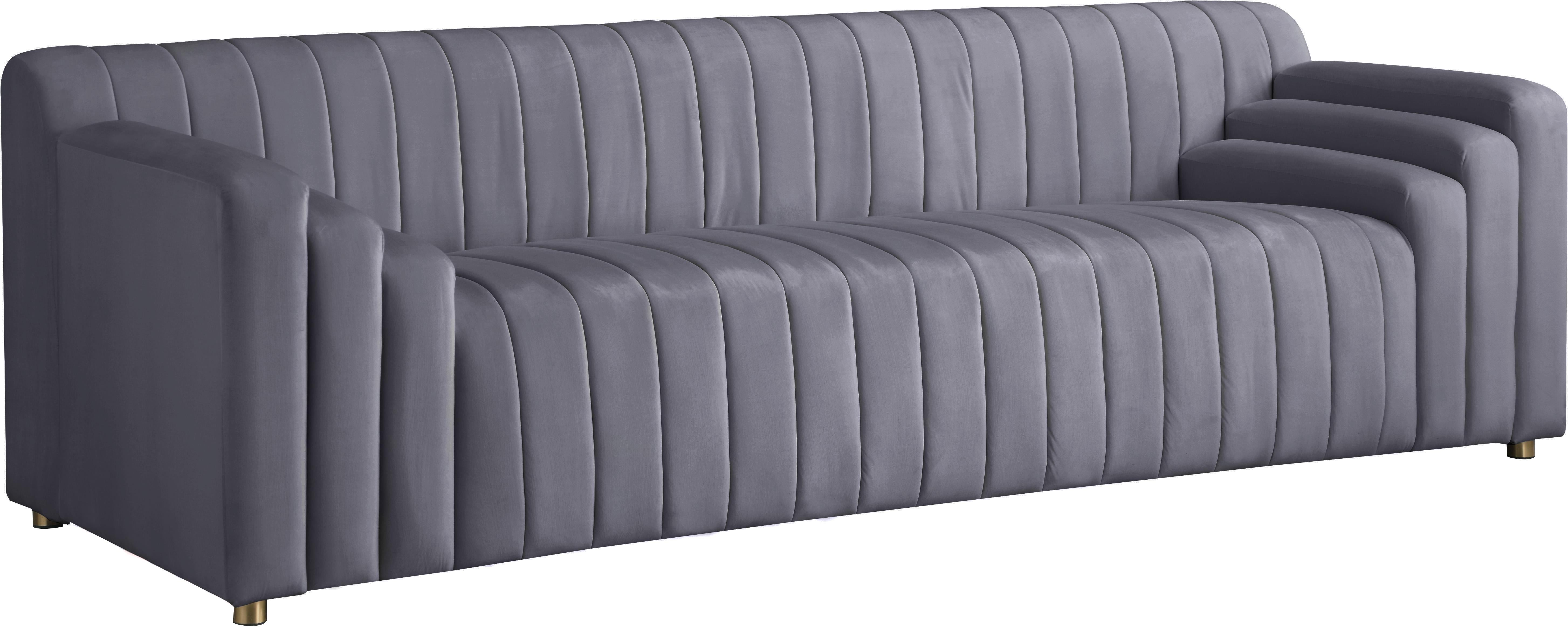 Naya Grey Velvet Sofa - Luxe Home Furnishings (Jersey City, NJ)