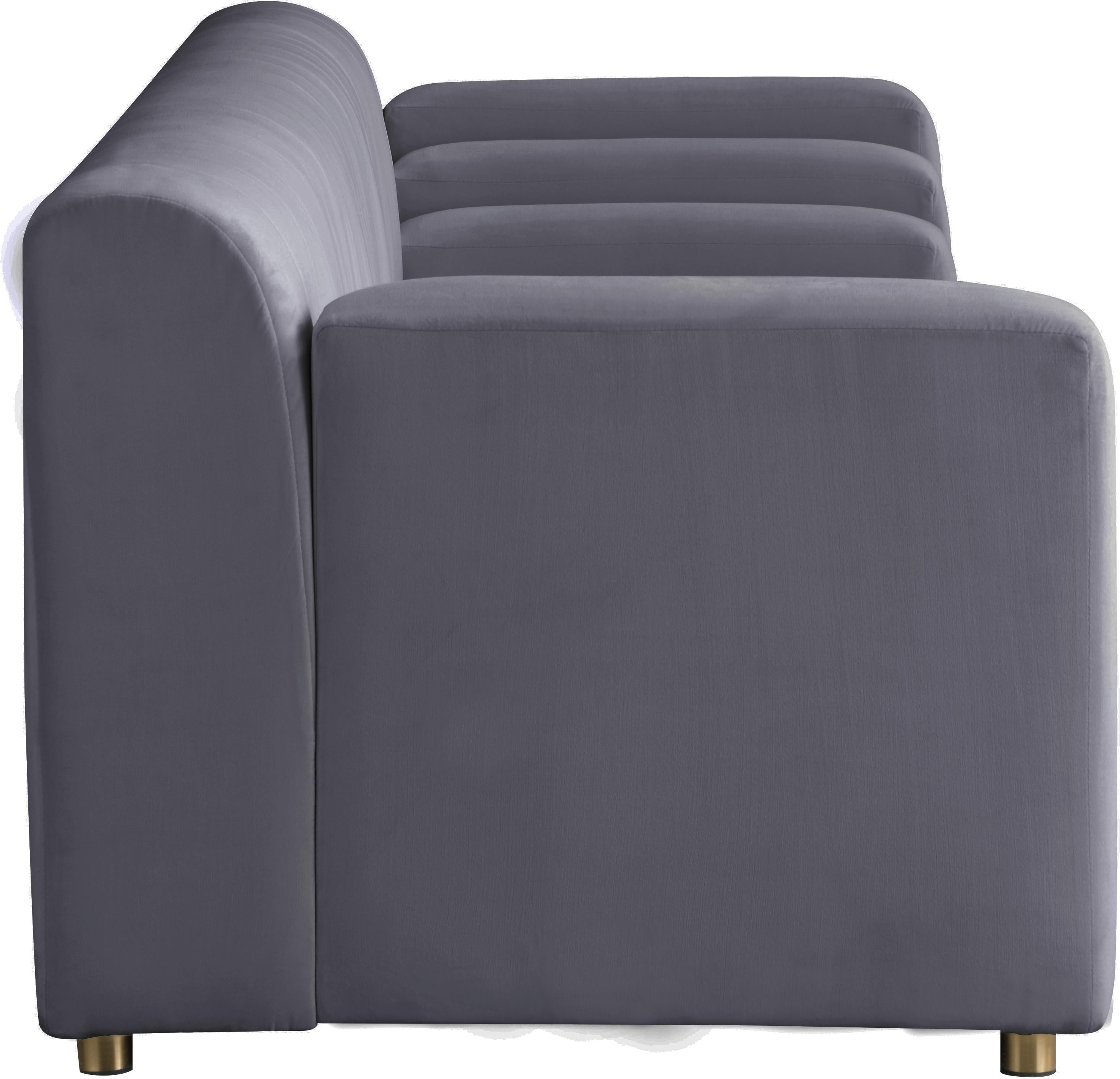 Naya Grey Velvet Sofa - Luxe Home Furnishings (Jersey City, NJ)