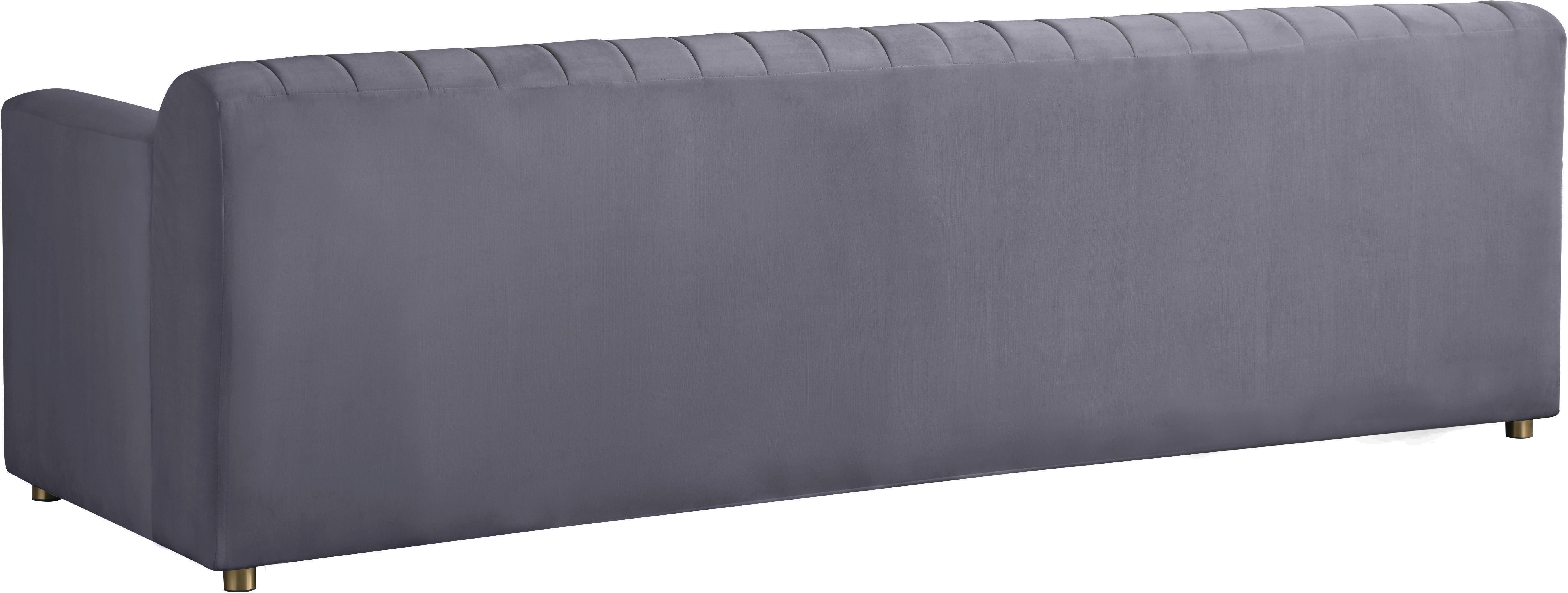Naya Grey Velvet Sofa - Luxe Home Furnishings (Jersey City, NJ)