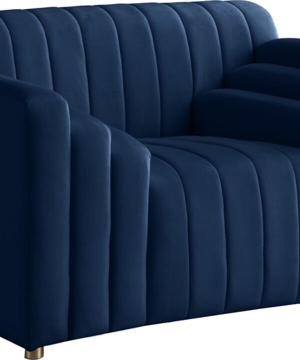 Naya Navy Velvet Chair - Luxe Home Furnishings (Jersey City, NJ)