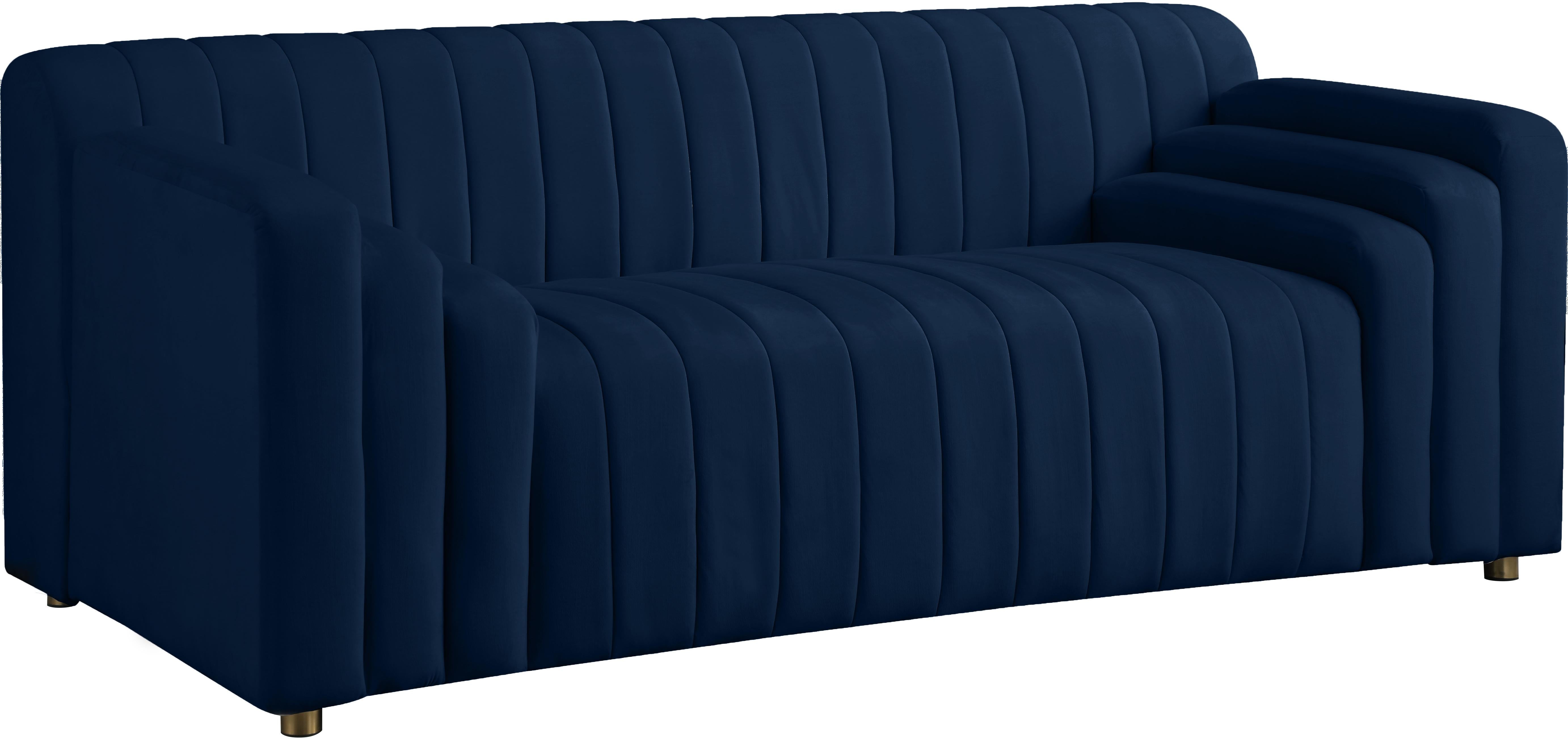 Naya Navy Velvet Loveseat - Luxe Home Furnishings (Jersey City, NJ)