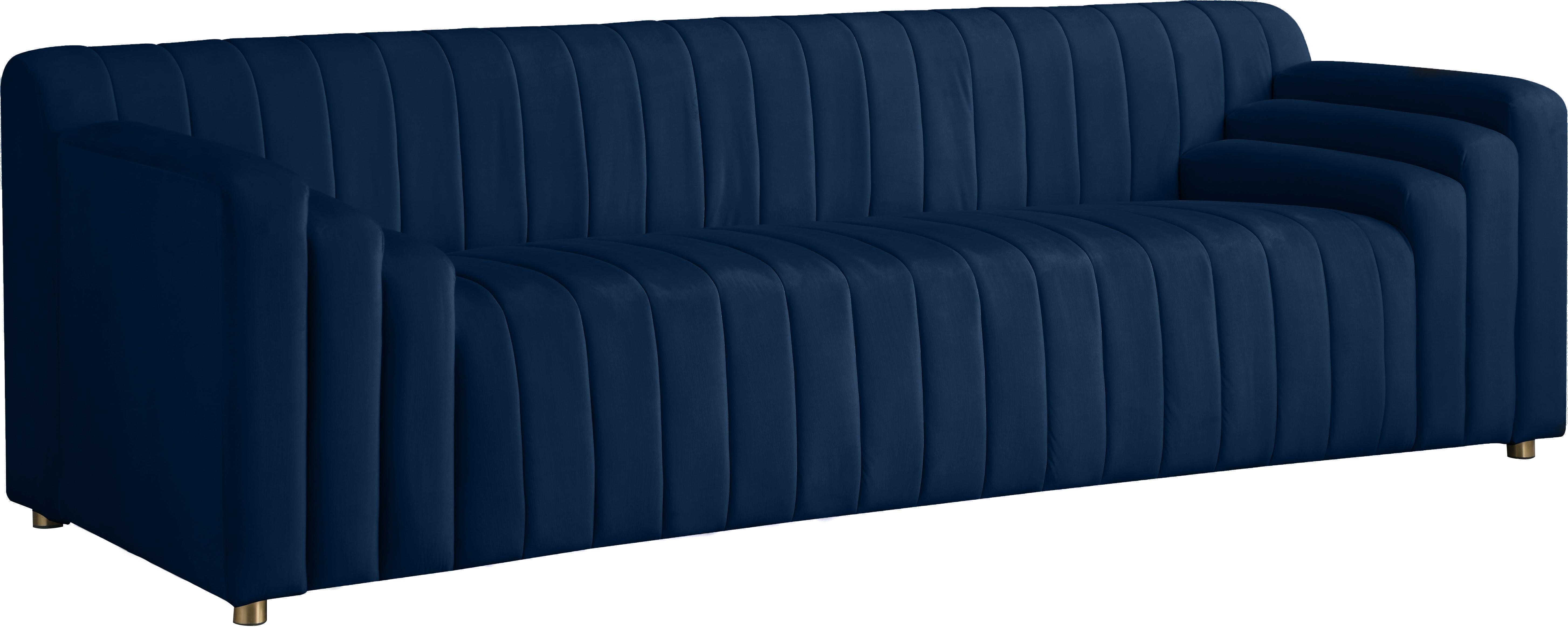 Naya Navy Velvet Sofa - Luxe Home Furnishings (Jersey City, NJ)