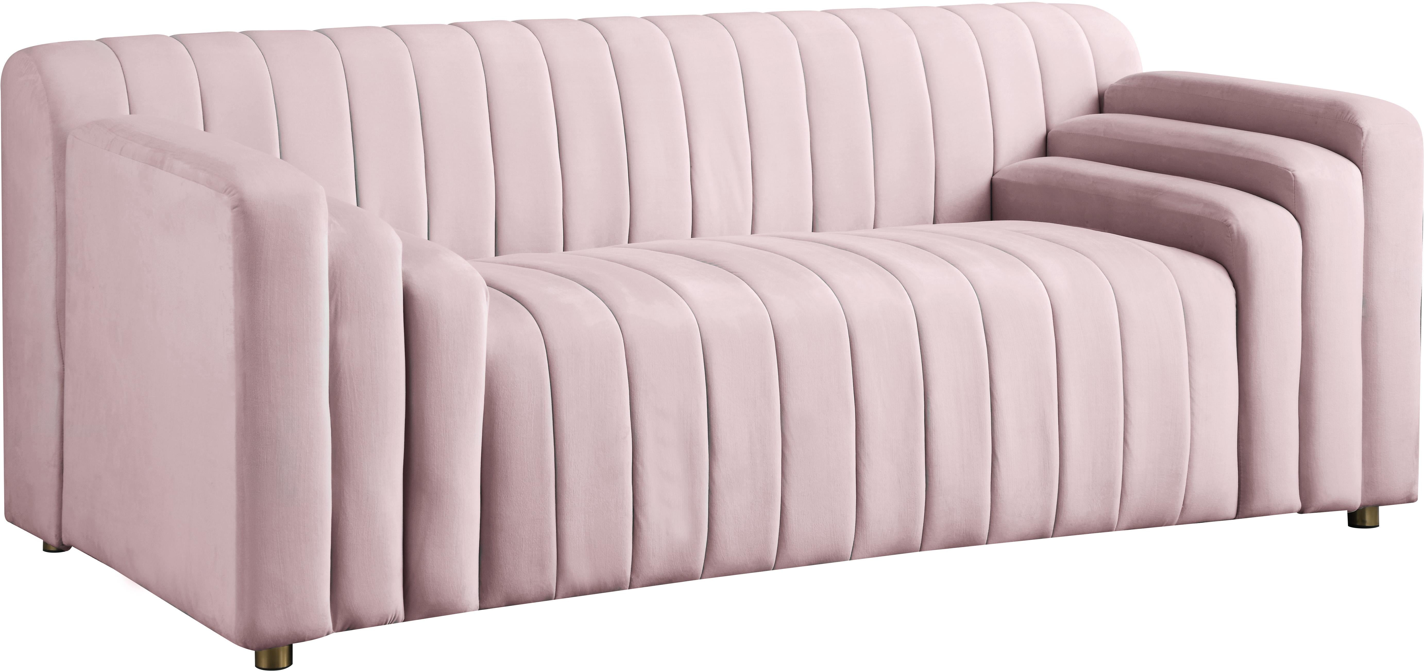 Naya Pink Velvet Loveseat - Luxe Home Furnishings (Jersey City, NJ)