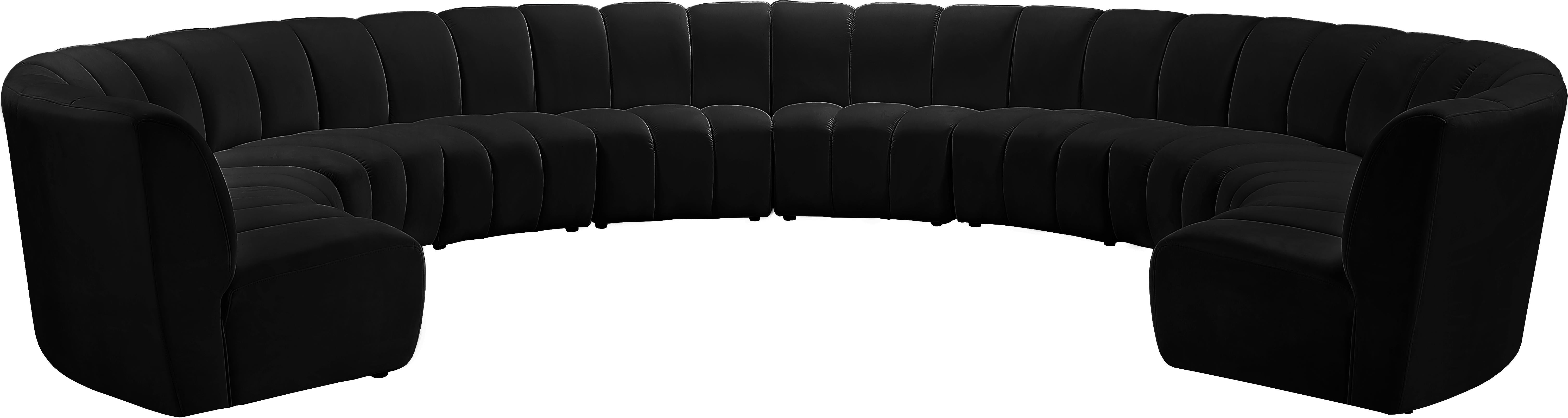Infinity Black Velvet 10pc. Modular Sectional - Luxe Home Furnishings (Jersey City, NJ)