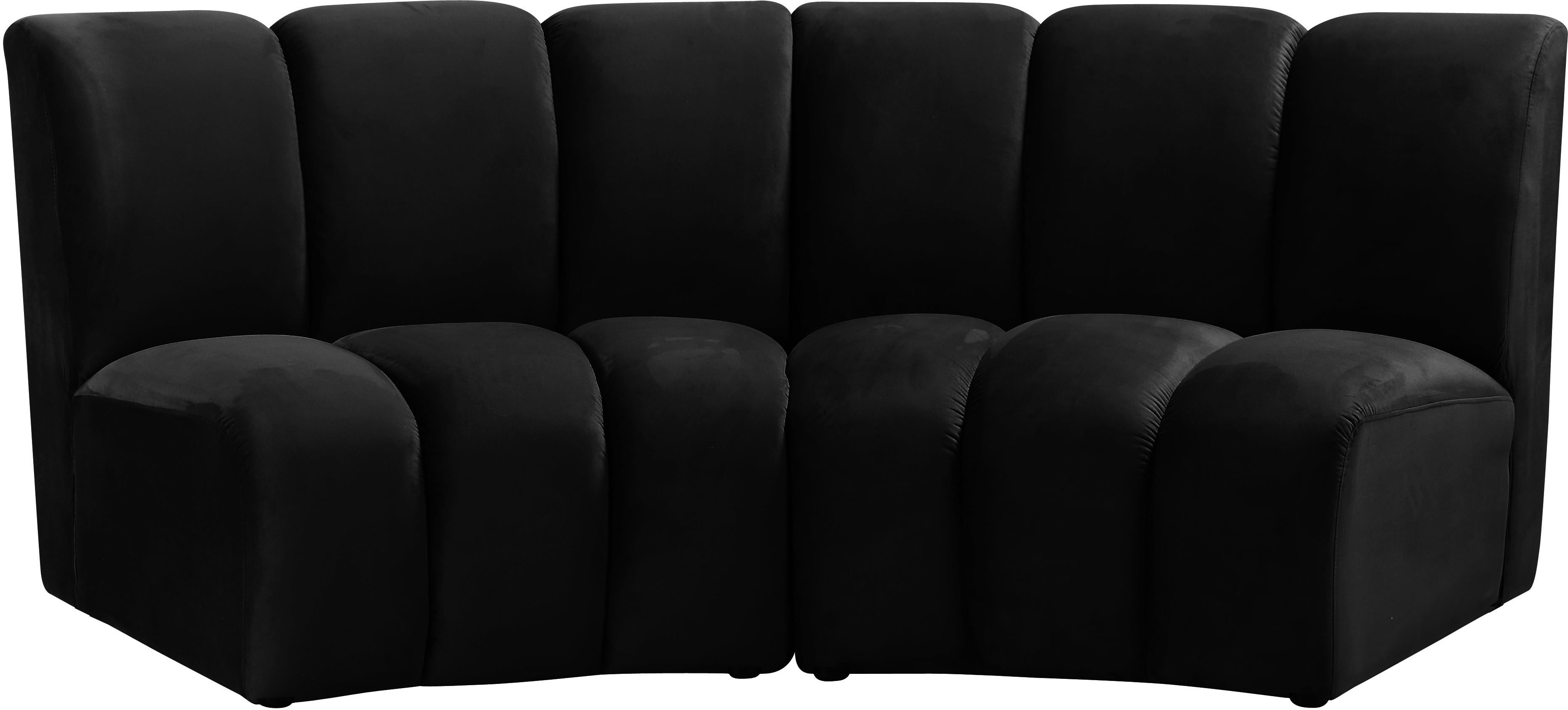 Infinity Black Velvet 2pc. Modular Sectional - Luxe Home Furnishings (Jersey City, NJ)