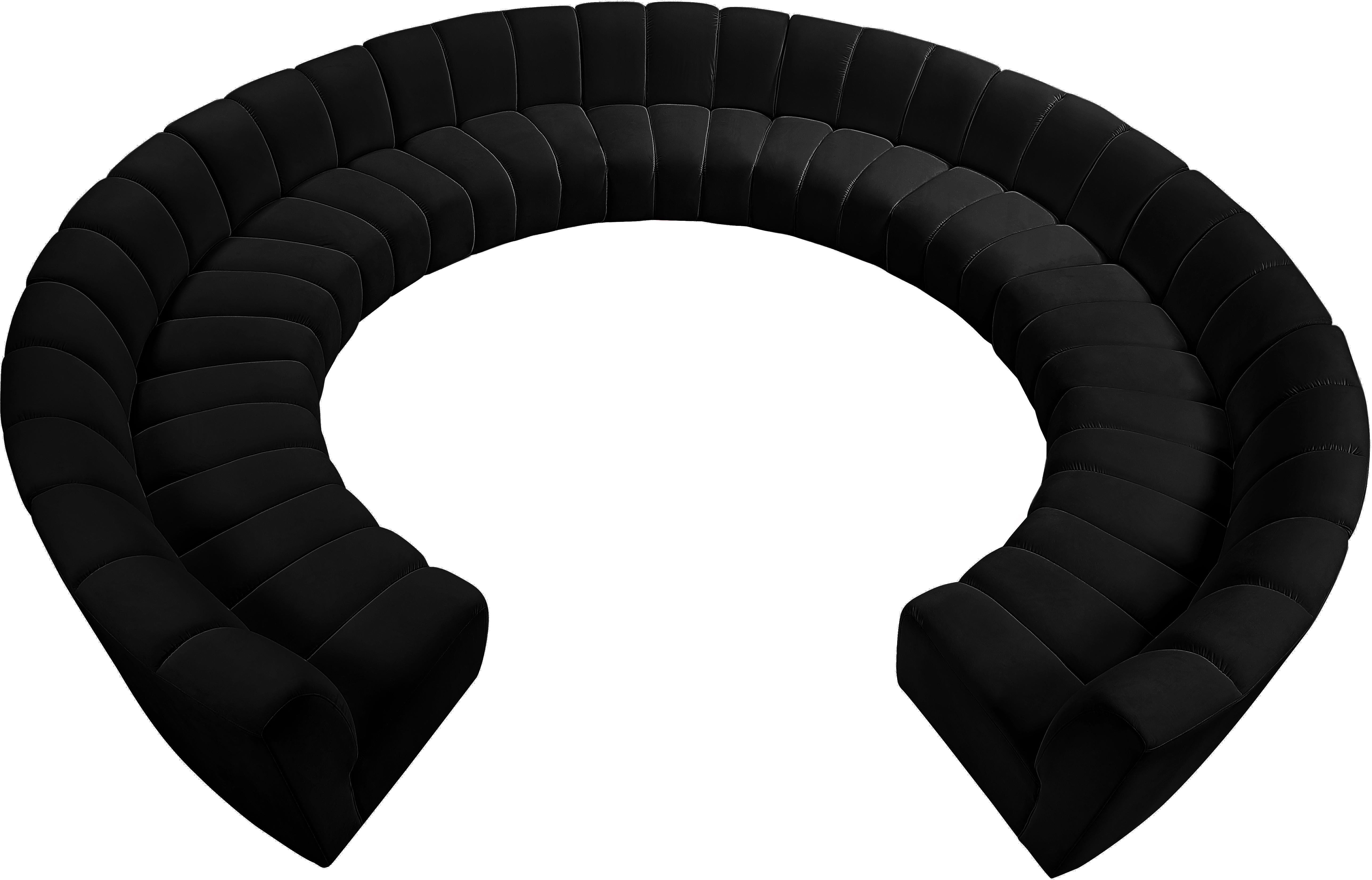 Infinity Black Velvet 11pc. Modular Sectional - Luxe Home Furnishings (Jersey City, NJ)