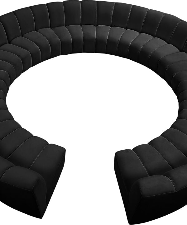 Infinity Black Velvet 12pc. Modular Sectional - Luxe Home Furnishings (Jersey City, NJ)