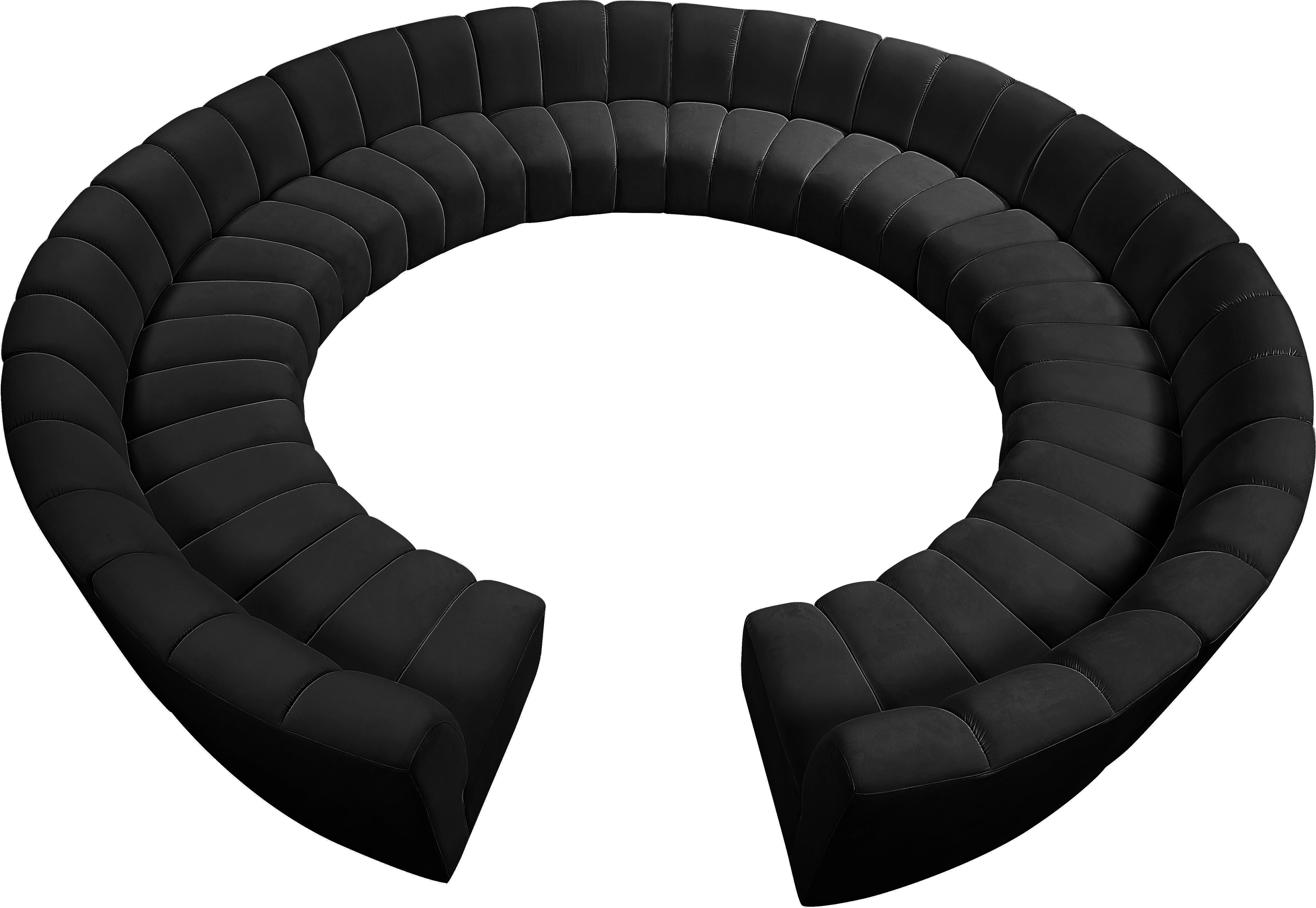 Infinity Black Velvet 12pc. Modular Sectional - Luxe Home Furnishings (Jersey City, NJ)