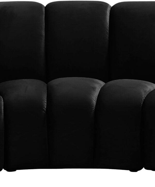 Infinity Black Velvet 3pc. Modular Sectional - Luxe Home Furnishings (Jersey City, NJ)