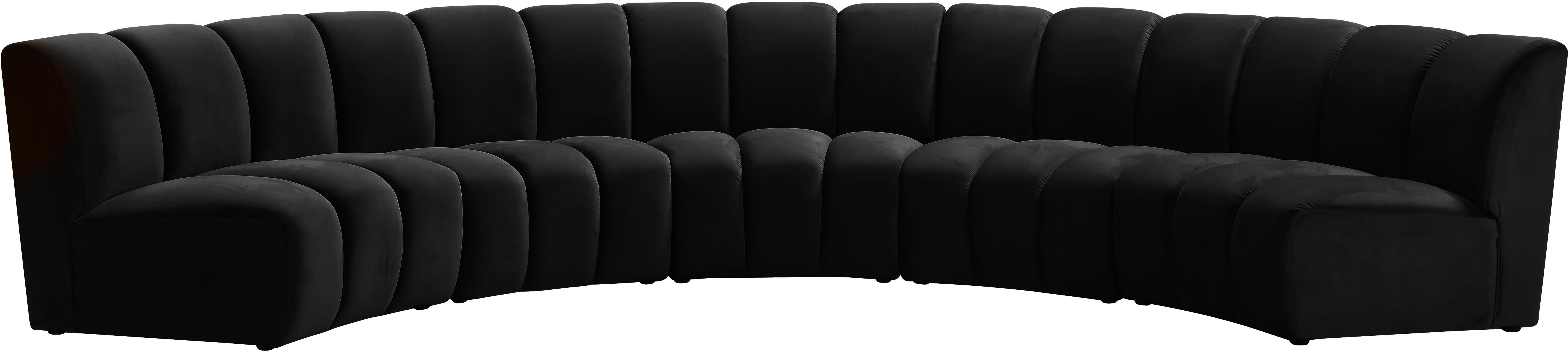 Infinity Black Velvet 5pc. Modular Sectional - Luxe Home Furnishings (Jersey City, NJ)