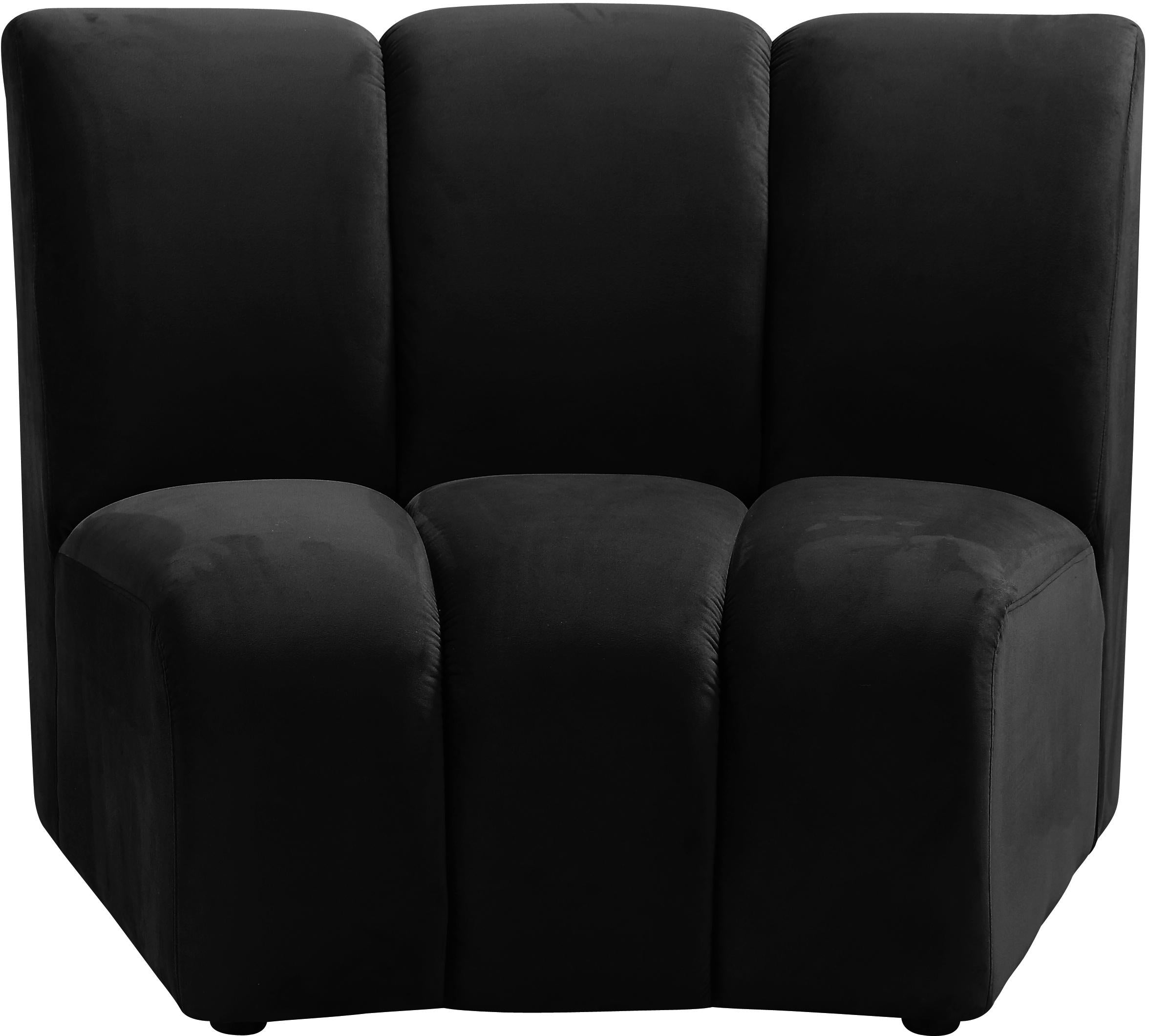 Infinity Black Velvet Modular Chair - Luxe Home Furnishings (Jersey City, NJ)