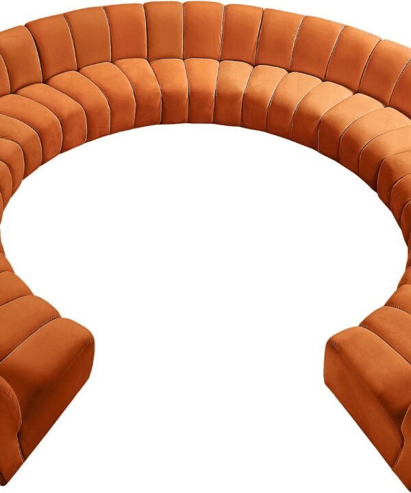 Infinity Cognac Velvet 11pc. Modular Sectional - Luxe Home Furnishings (Jersey City, NJ)