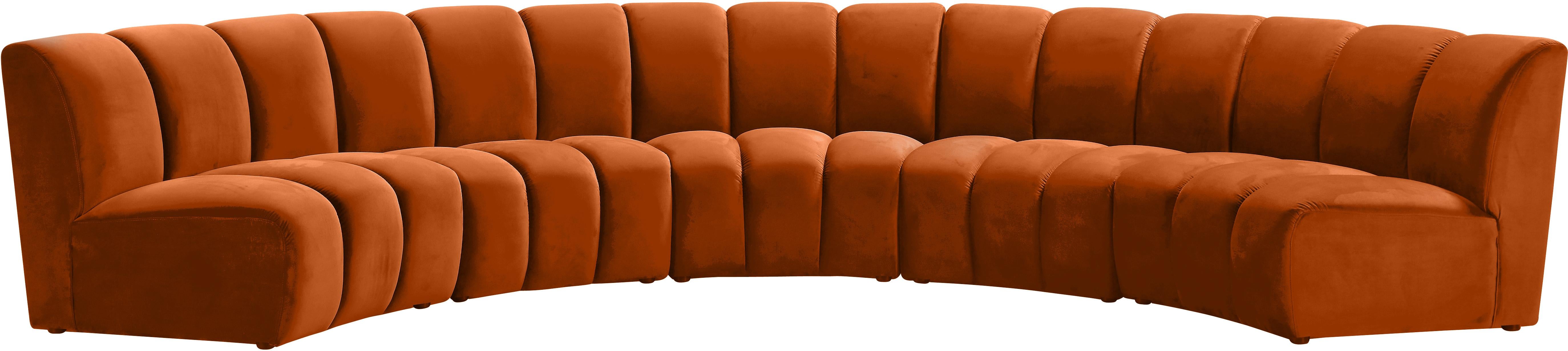 Infinity Cognac Velvet 5pc. Modular Sectional - Luxe Home Furnishings (Jersey City, NJ)