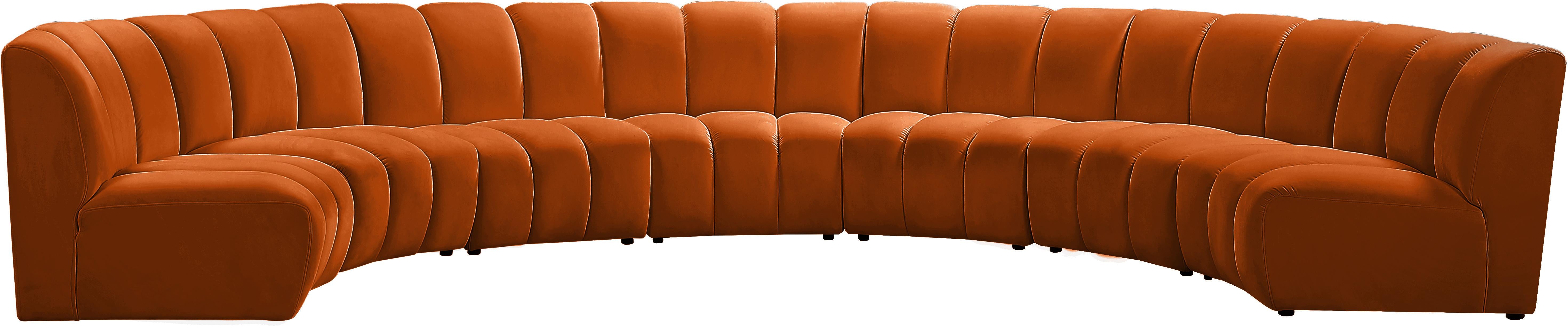 Infinity Cognac Velvet 7pc. Modular Sectional - Luxe Home Furnishings (Jersey City, NJ)