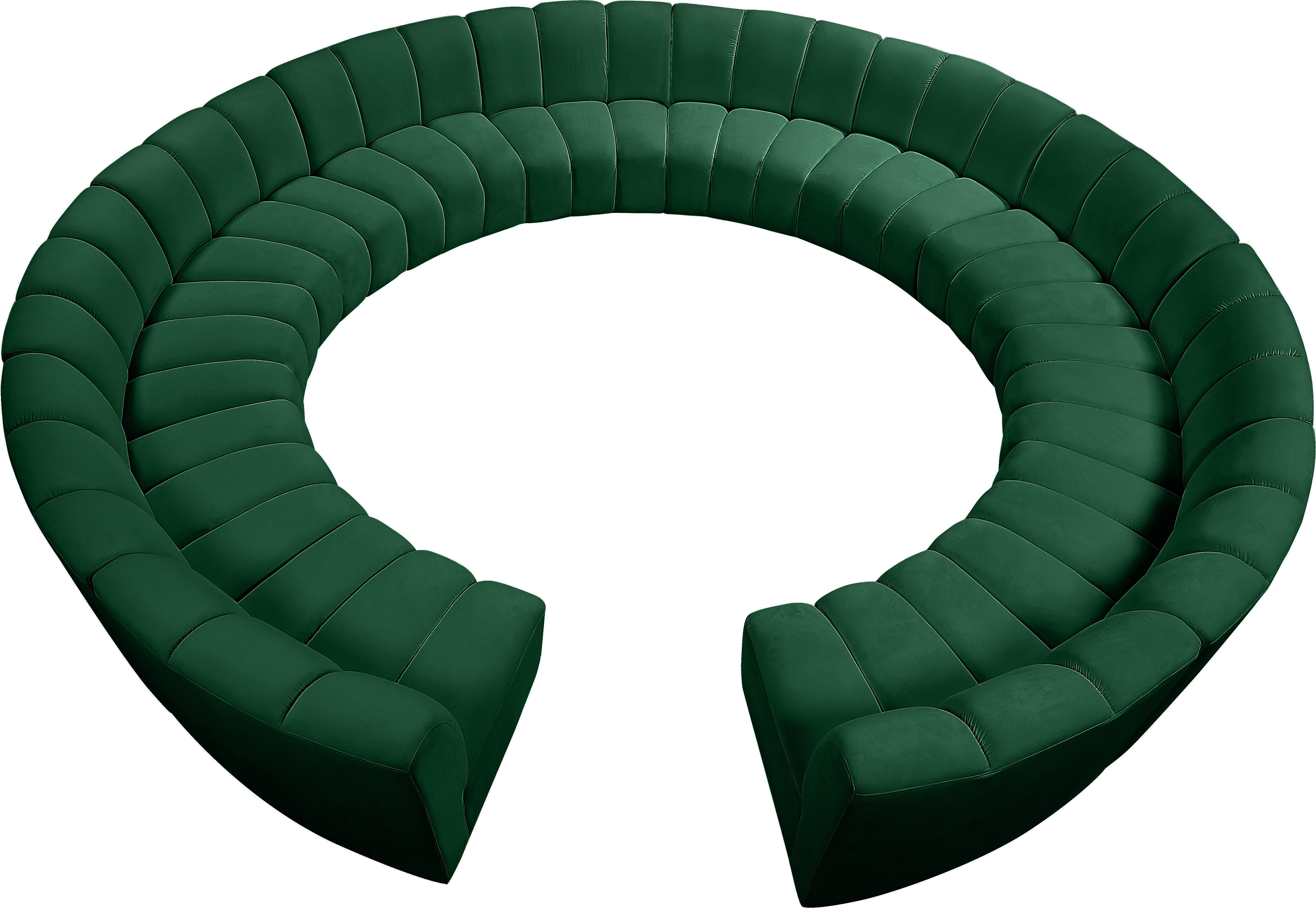 Infinity Green Velvet 12pc. Modular Sectional - Luxe Home Furnishings (Jersey City, NJ)